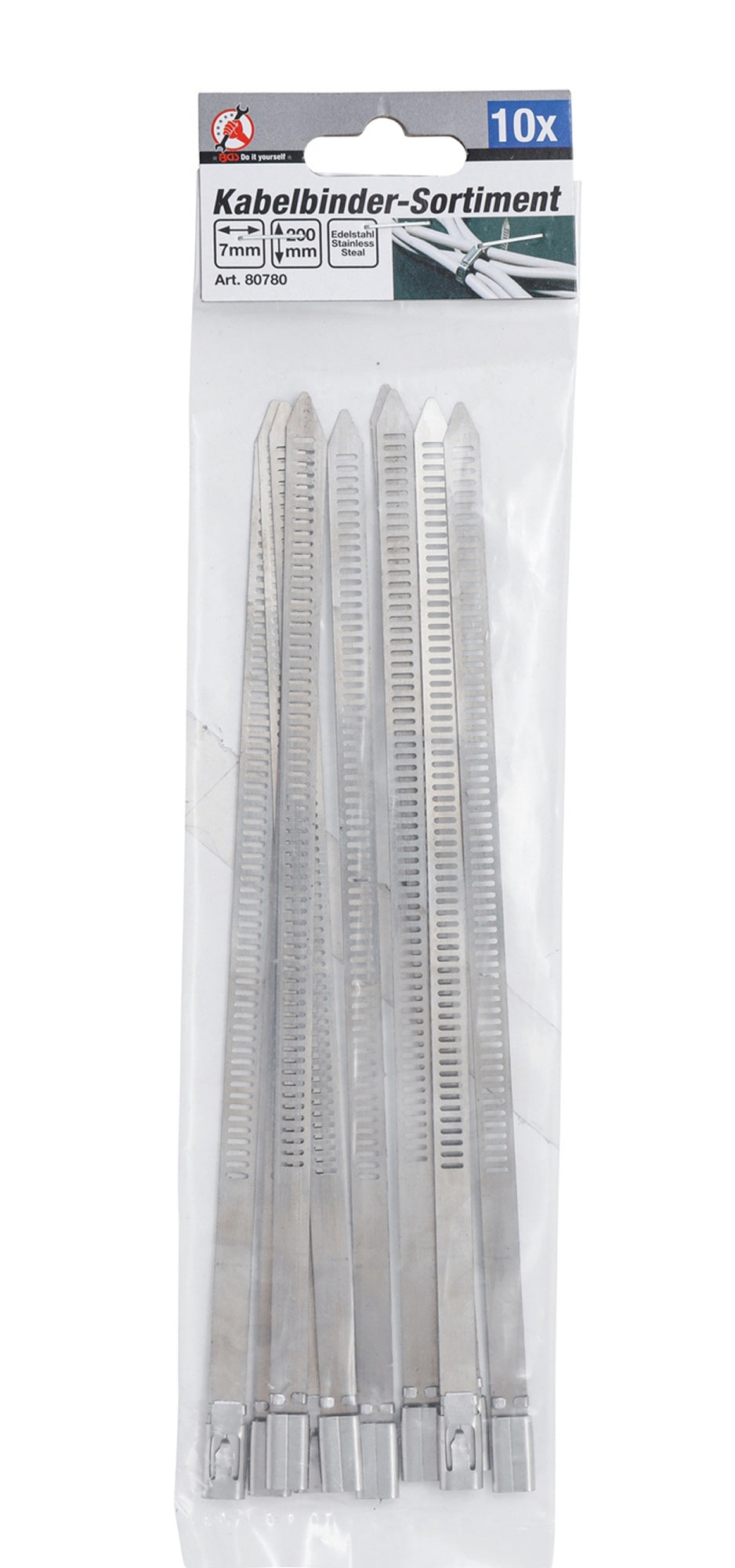 BGS DIY 80780 Sortiment Kabelbinder rostfrei 7 x 200mm