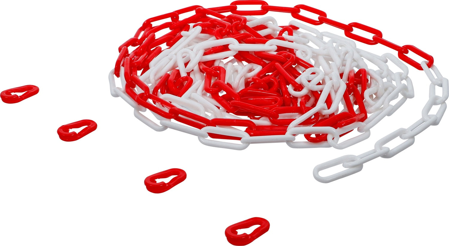 BGS DIY 80816 Kunststoff Gliederkette Absperrkette Sicherungskette Rot Weiß Länge 7,5m 4 Karabiner