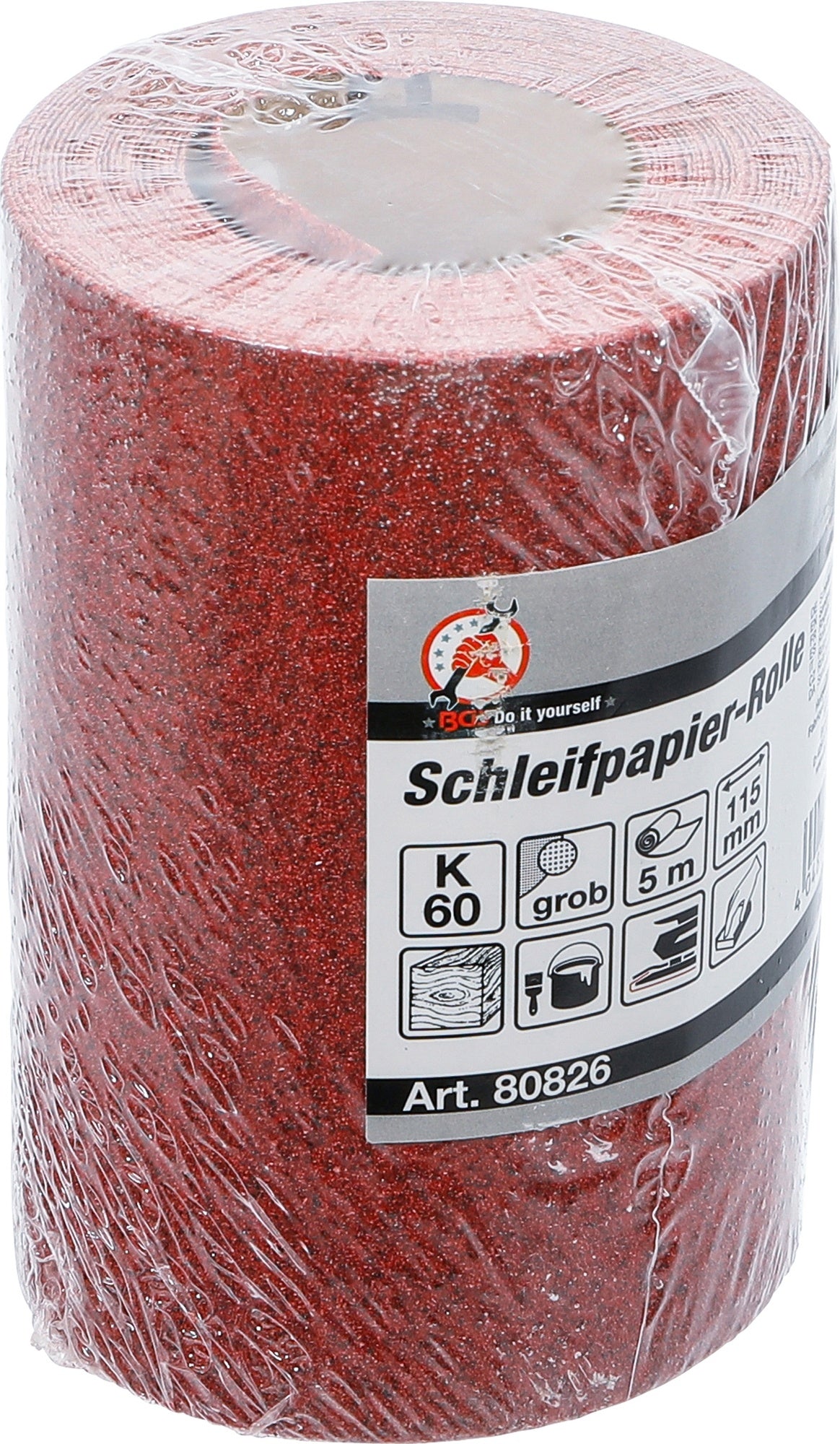 BGS DIY 80826 Rolle Schleifpapier 115mm x 5m Körnung 60