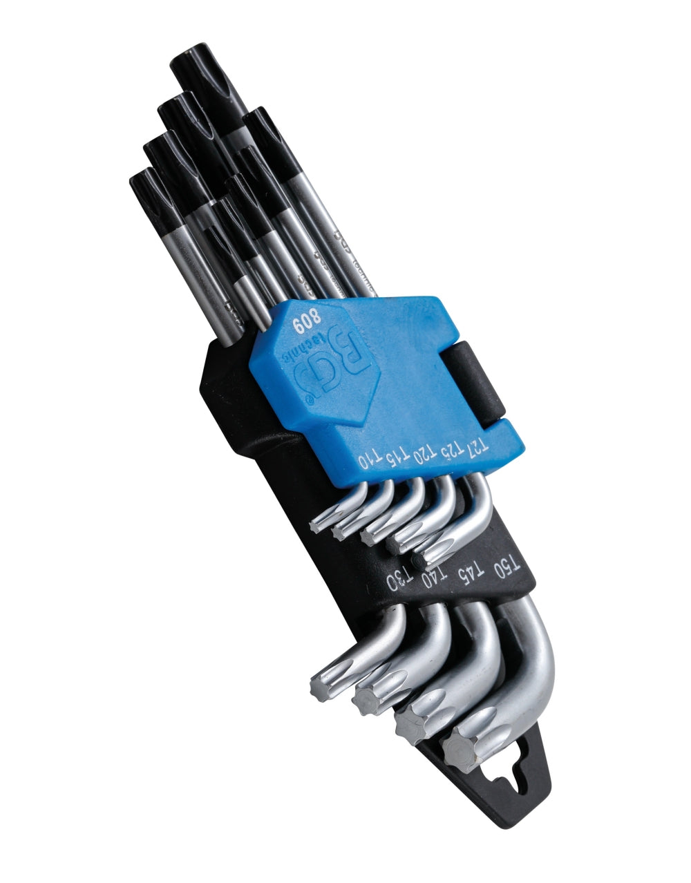 BGS 809 Satz Winkelschlüssel T-Profil (für Torx) kurz mit Bohrung T10 - T50 9 teilig