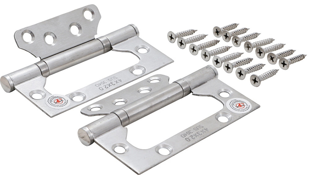 BGS DIY 80909 Satz Scharniere Edelstahl 100 x 50mm für platzsparenden Einbau