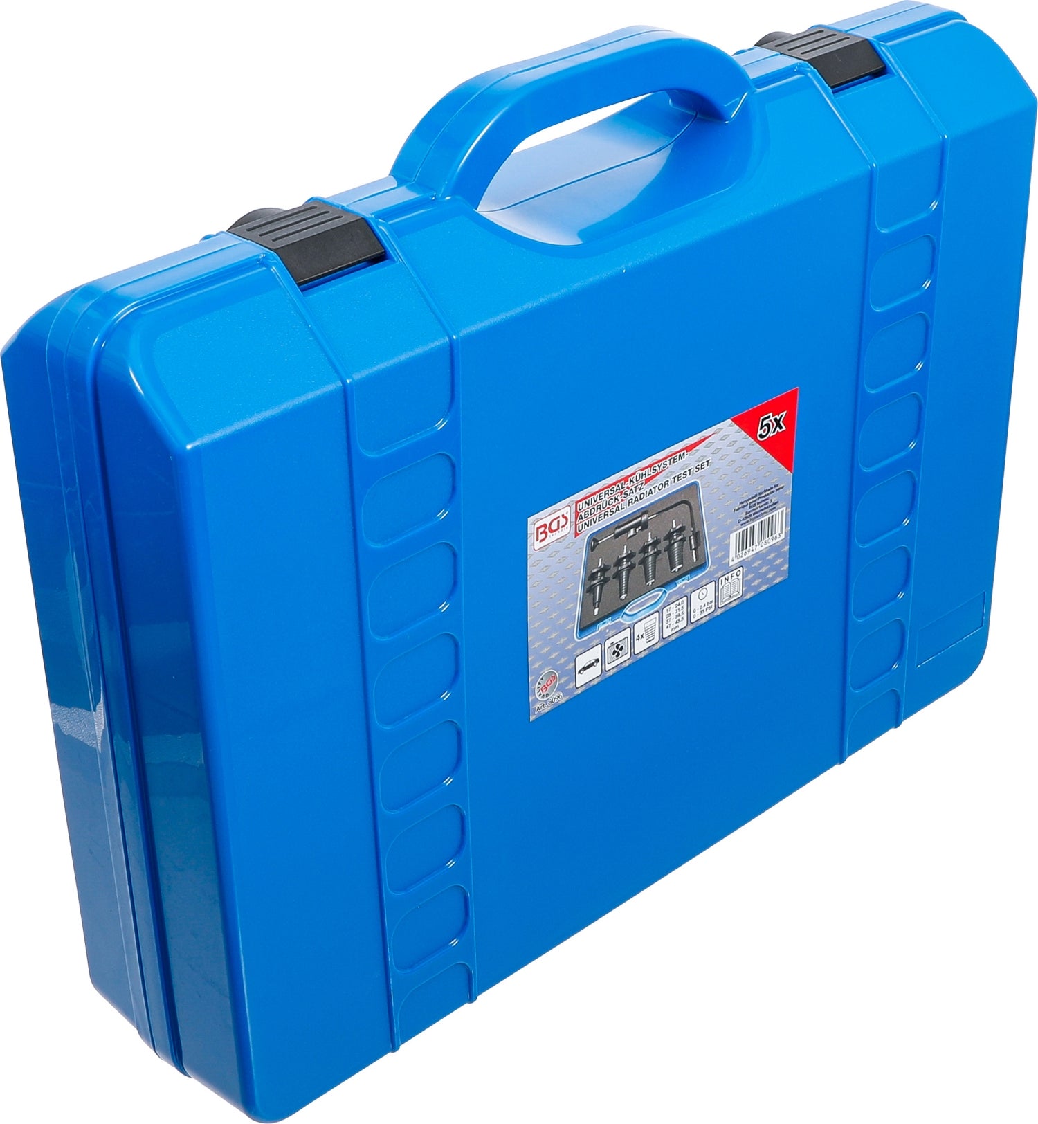 BGS 8096 Satz Universal Abdrückwerkzeug für Kühlsystem inklusive Pumpe mit Schnellkupplung und Druckablassventil