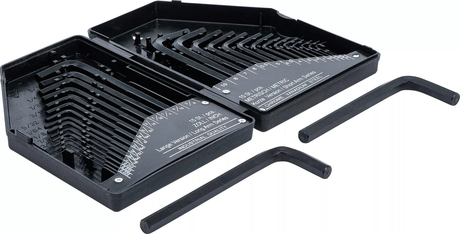 BGS DIY 810 Satz Innensechskant Winkelschlüssel Zoll + metrisch 30 teilig