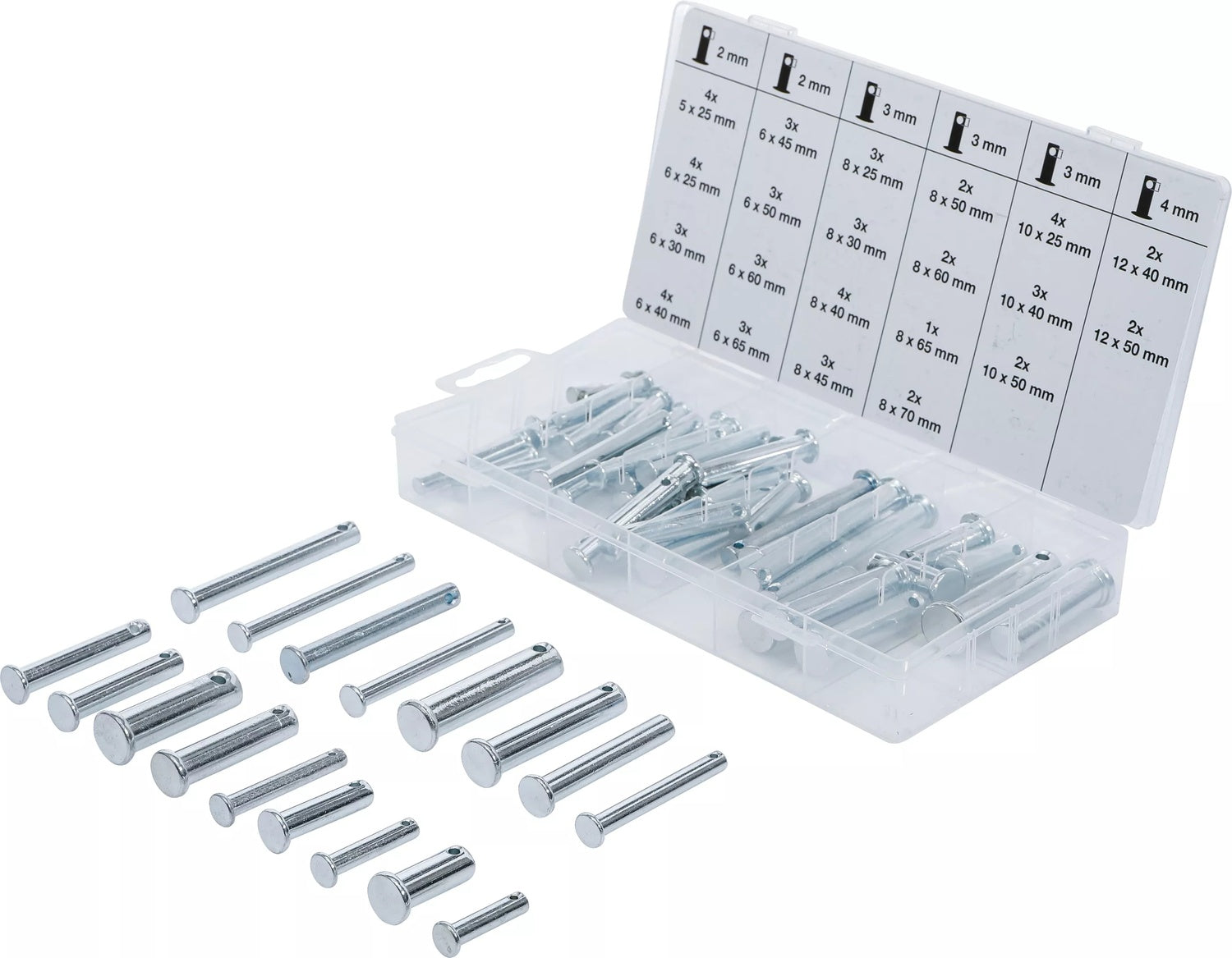 BGS 8137 Sortiment Sicherungsbolzen 60 teiliges Set Steckbolzen