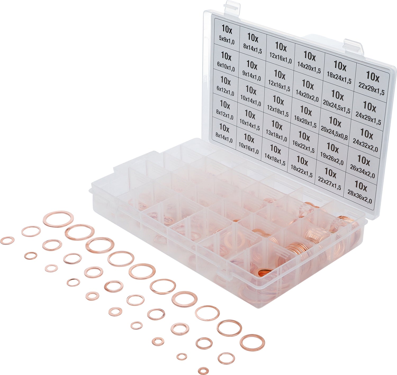 BGS 8142 Sortiment / Set Kupferringe Dichtring Kupfer Ring 300 teilig