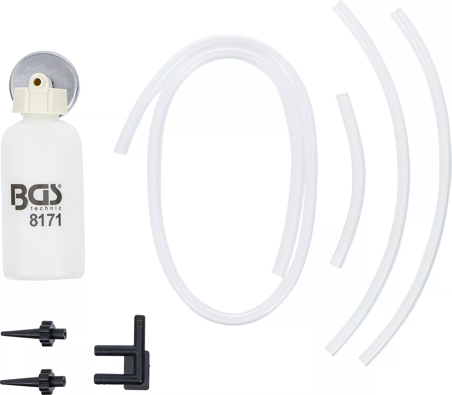 BGS 8171 Bremsenentlüftungsbehälter für Motorrad 3 Adaptern und Magnet