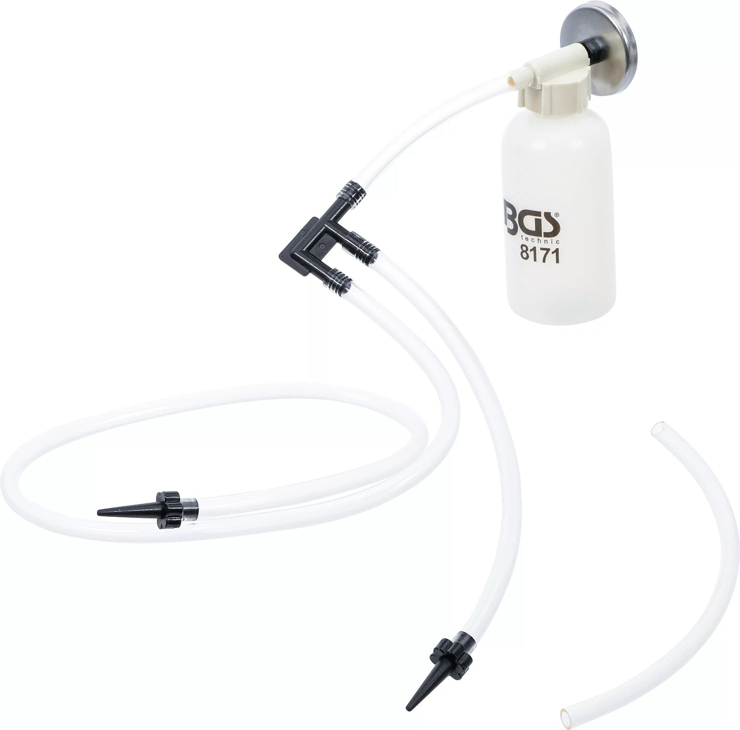 BGS 8171 Bremsenentlüftungsbehälter für Motorrad 3 Adaptern und Magnet