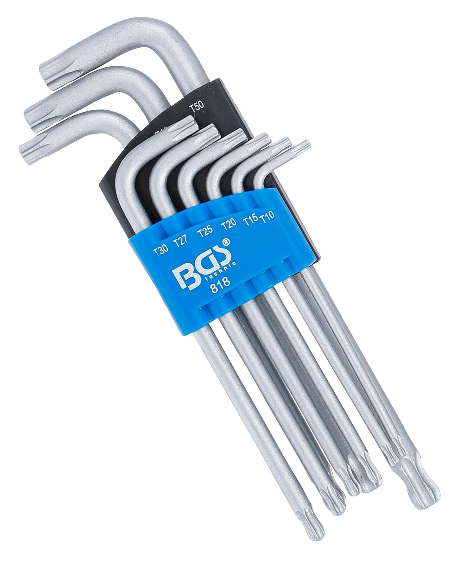 BGS 818 Satz Winkelschlüssel T-Profil (für Torx) mit Kugelkopf T10 - T50 mm 9 teilig