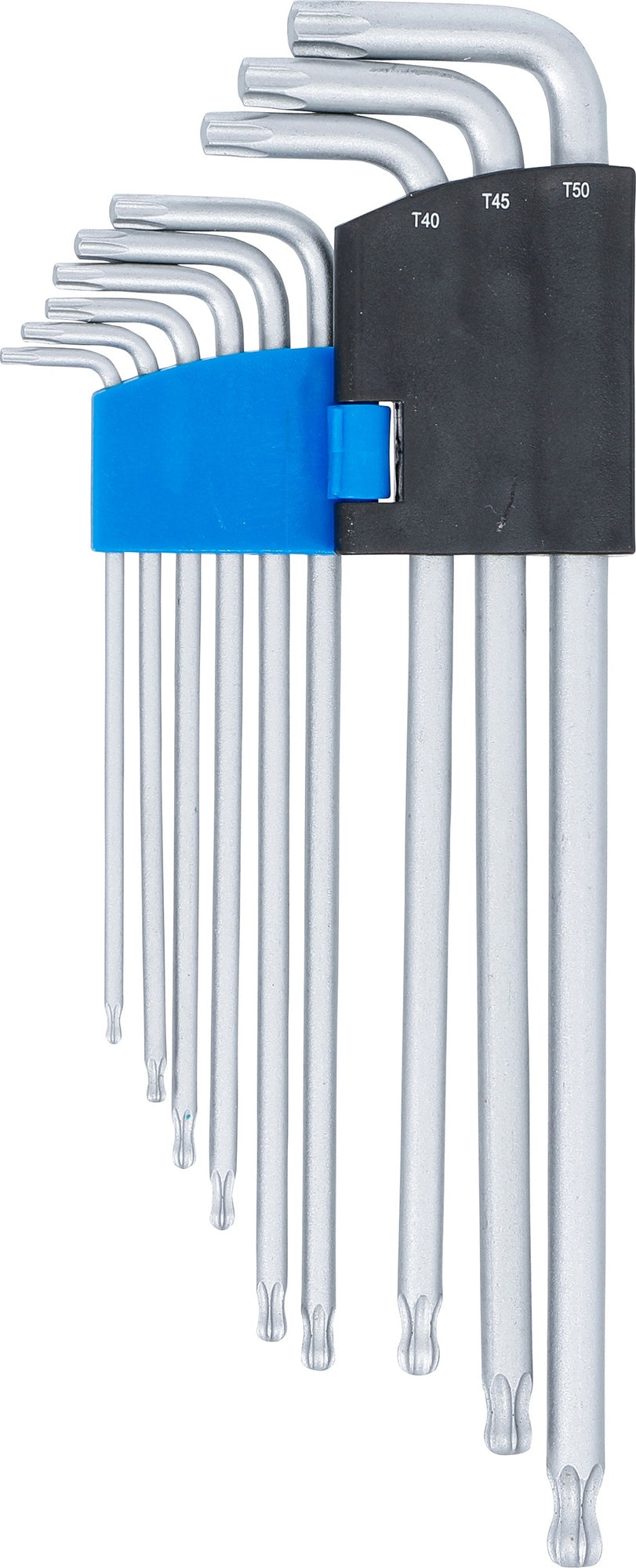 BGS 819 Satz Winkelschlüssel extra lang T-Profil (für Torx) mit Kugelkopf T10 - T50 9 teilig