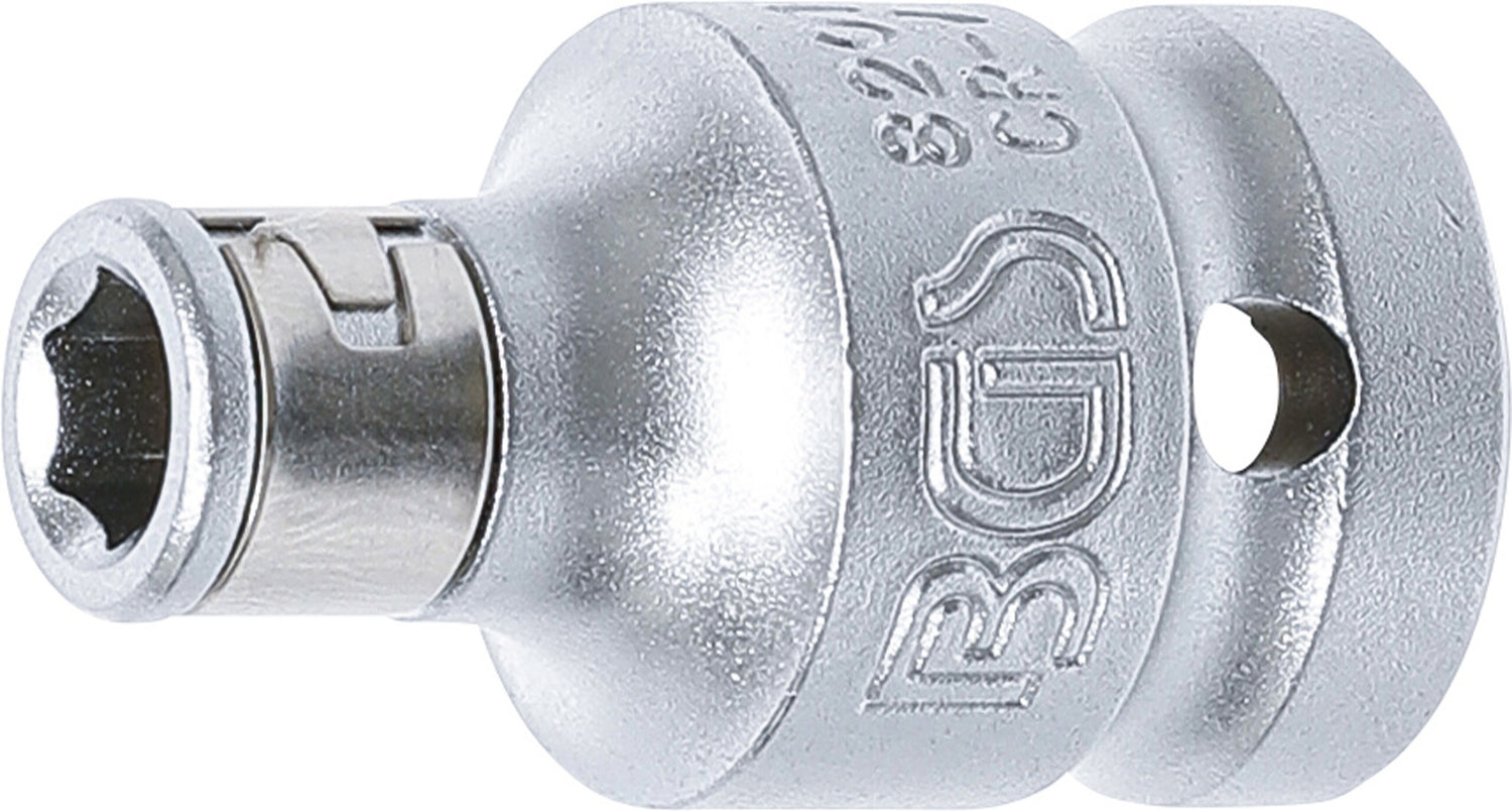 BGS 8201 Bit Adapter mit Haltekugel Antrieb 12,5mm (1/2") auf Sechskant 6,3mm (1/4")