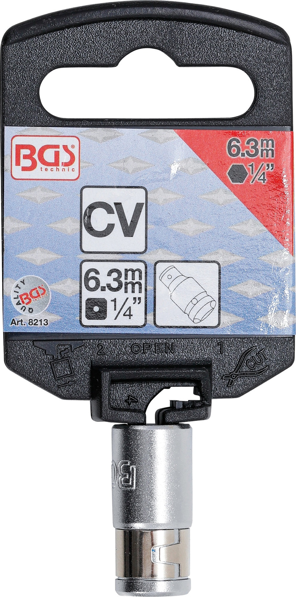 BGS 8213 Bit Adapter mit Haltekugel Antrieb 6,3mm (1/4") auf Innensechskant 6,3mm (1/4")
