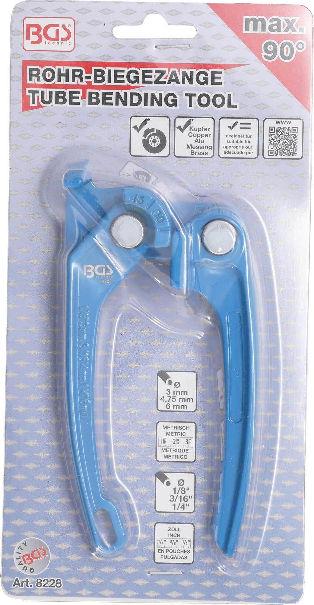 BGS 8228 Rohrbiegezange für Rohre mit Ø 3mm & 4,75mm & 6mm
