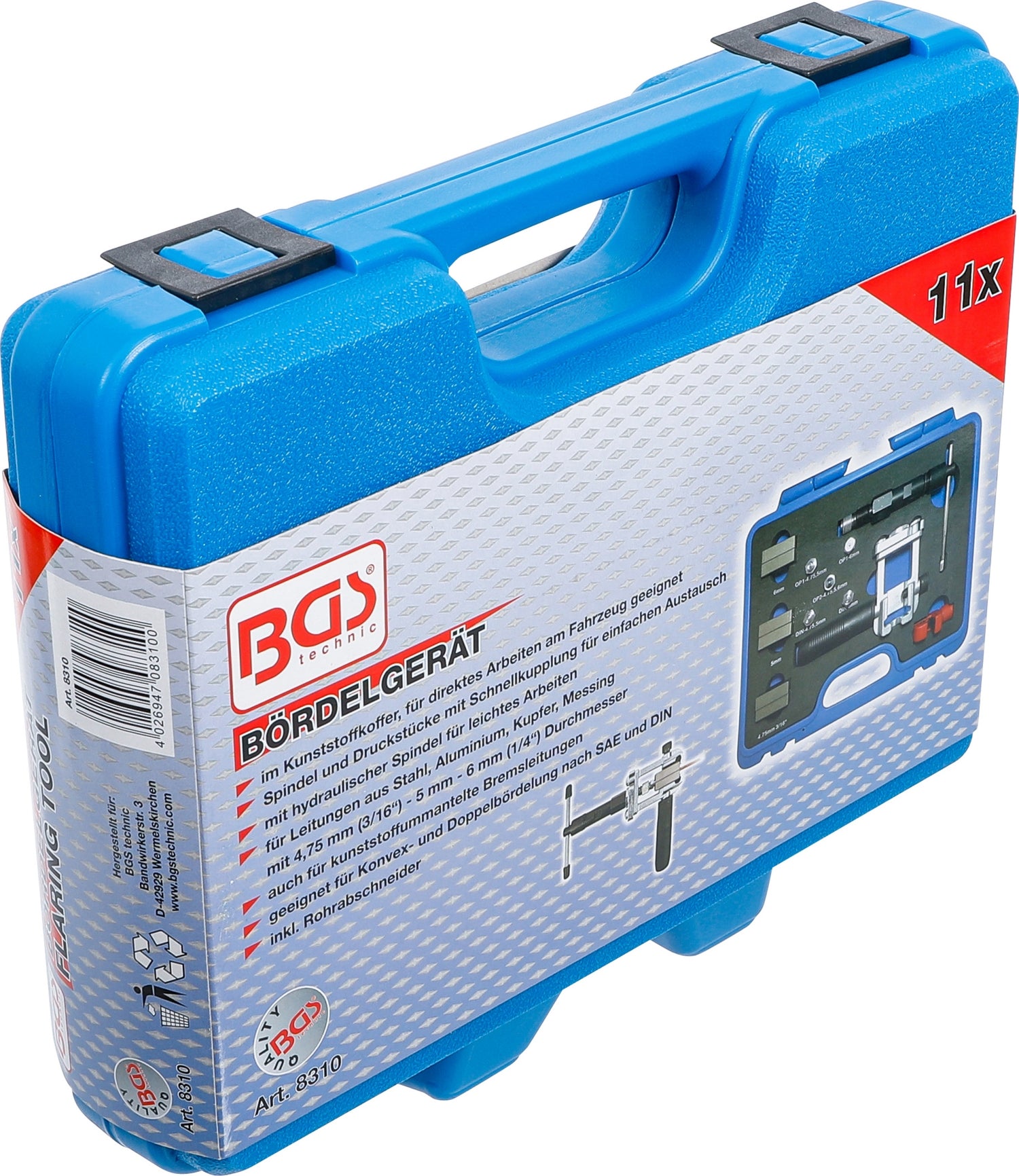 BGS 8310 Hydraulisches Bördelgerät inklusive Rohrschneider mit Entgrater