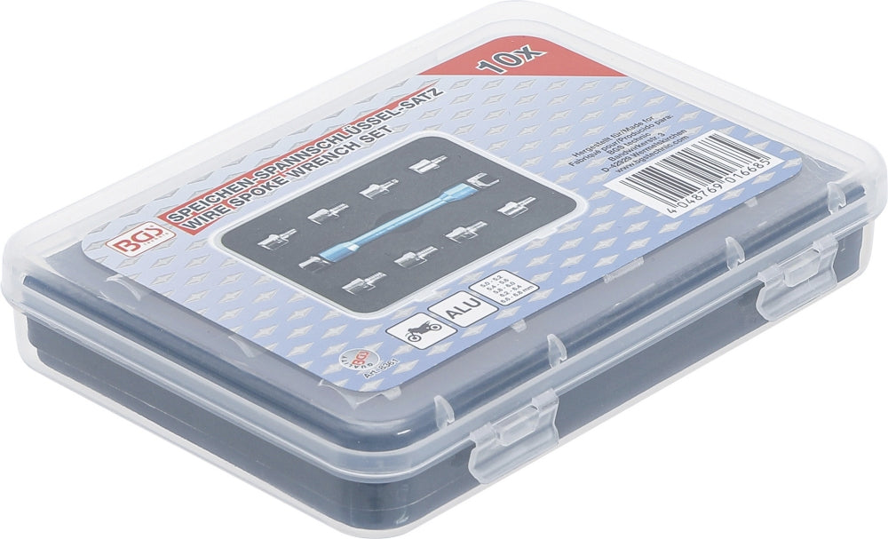 BGS 8361 Speichenschlüssel für Motorräder austauschbare Köpfe 10 teilig