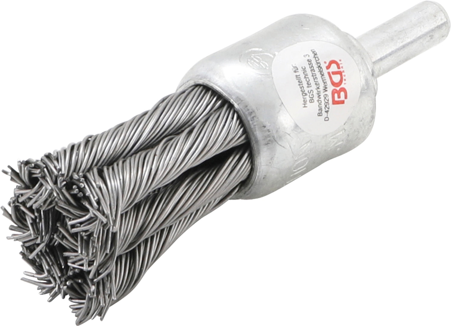 BGS 8363 Pinsel Drahtbürste gezopft Ø20mm Aufnahme Ø6mm Stift Stahl