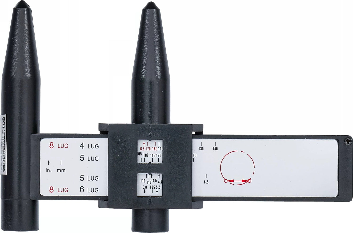BGS 8367 Lochkreis Messschieber für Stahl- und Alufelgen