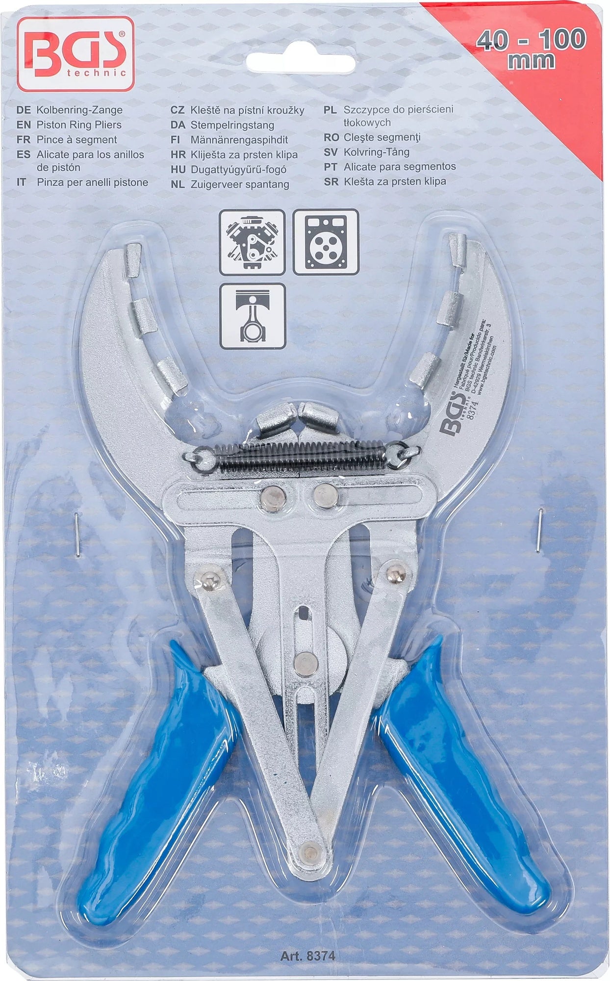 BGS 8374 Zange für Kolbenringe Kolbenringzange Ø40-100mm Motor Instandsetzung