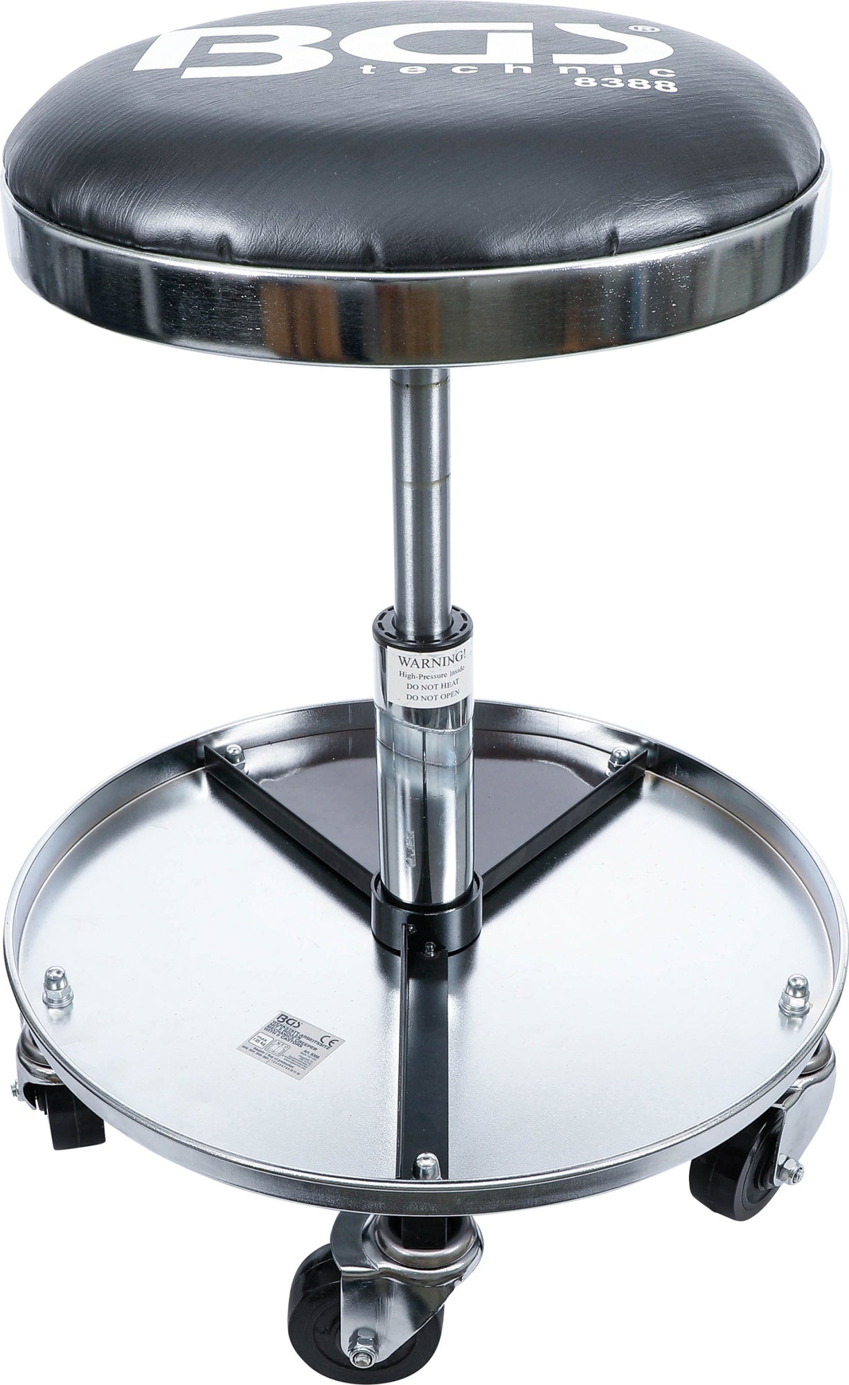 BGS 8388 Werkstatt Arbeitssitz mit 5 Rollen Sitzfläche Ø 360mm