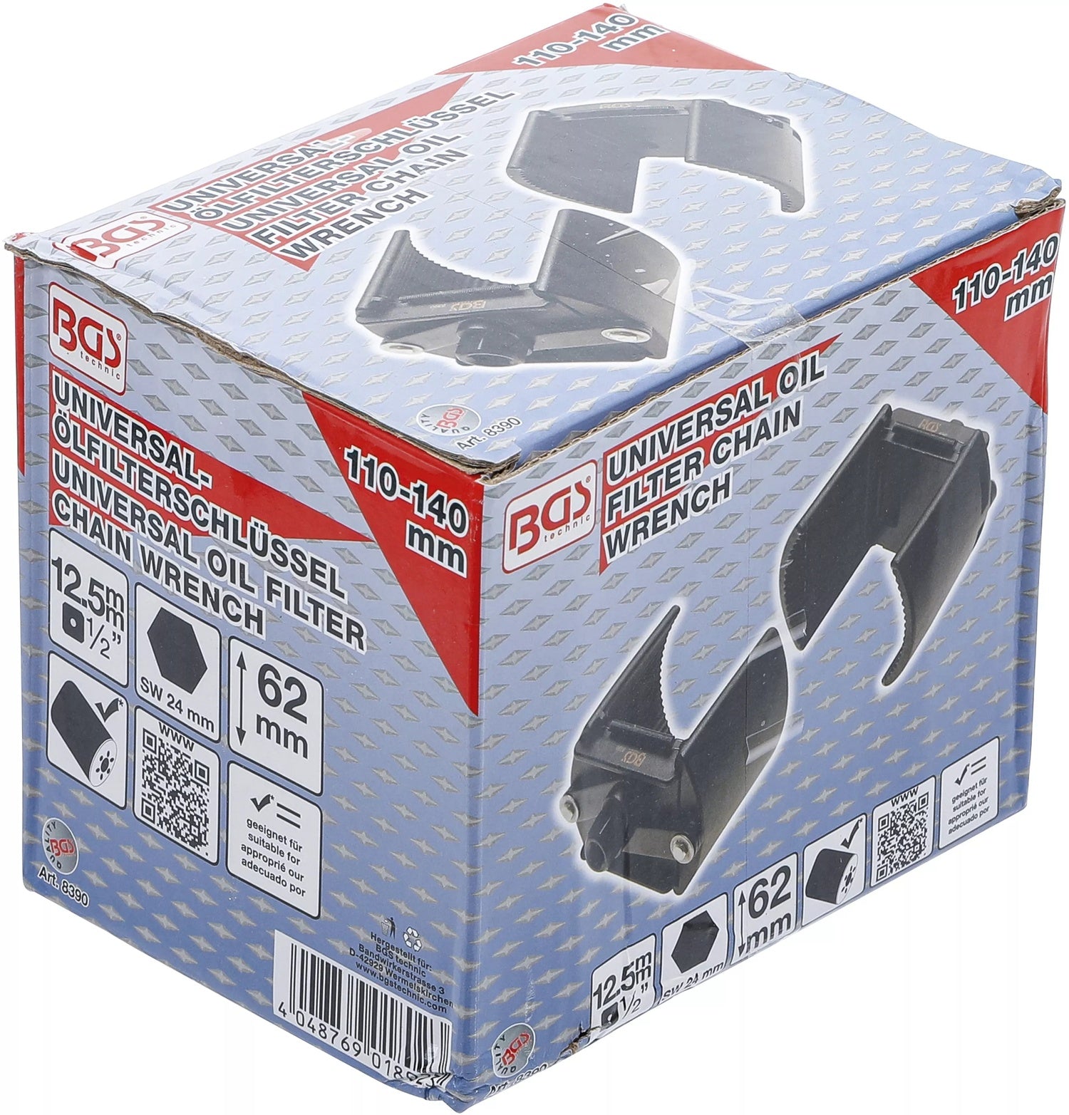 BGS 8390 Ölfilterschlüssel für Filterdurchmesser Ø110-140mm Antrieb 12,5mm (1/2")