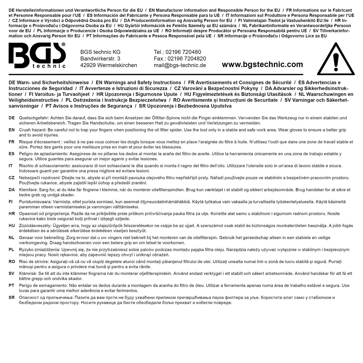 BGS 8390 Ölfilterschlüssel für Filterdurchmesser Ø110-140mm Antrieb 12,5mm (1/2")