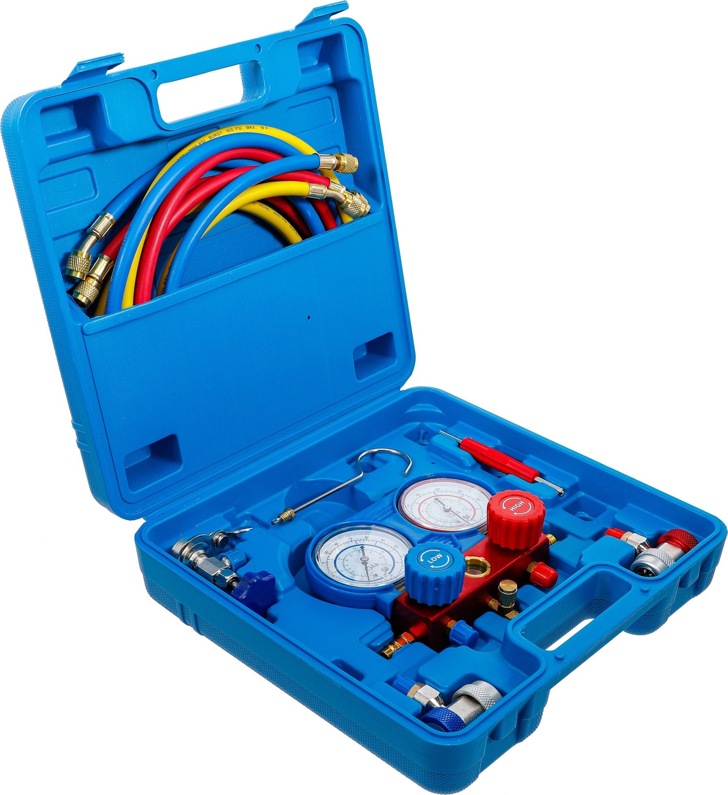 BGS 8425 Druckuhr Armatur für Klimaanlagenprüfung inkl. Schläuchen