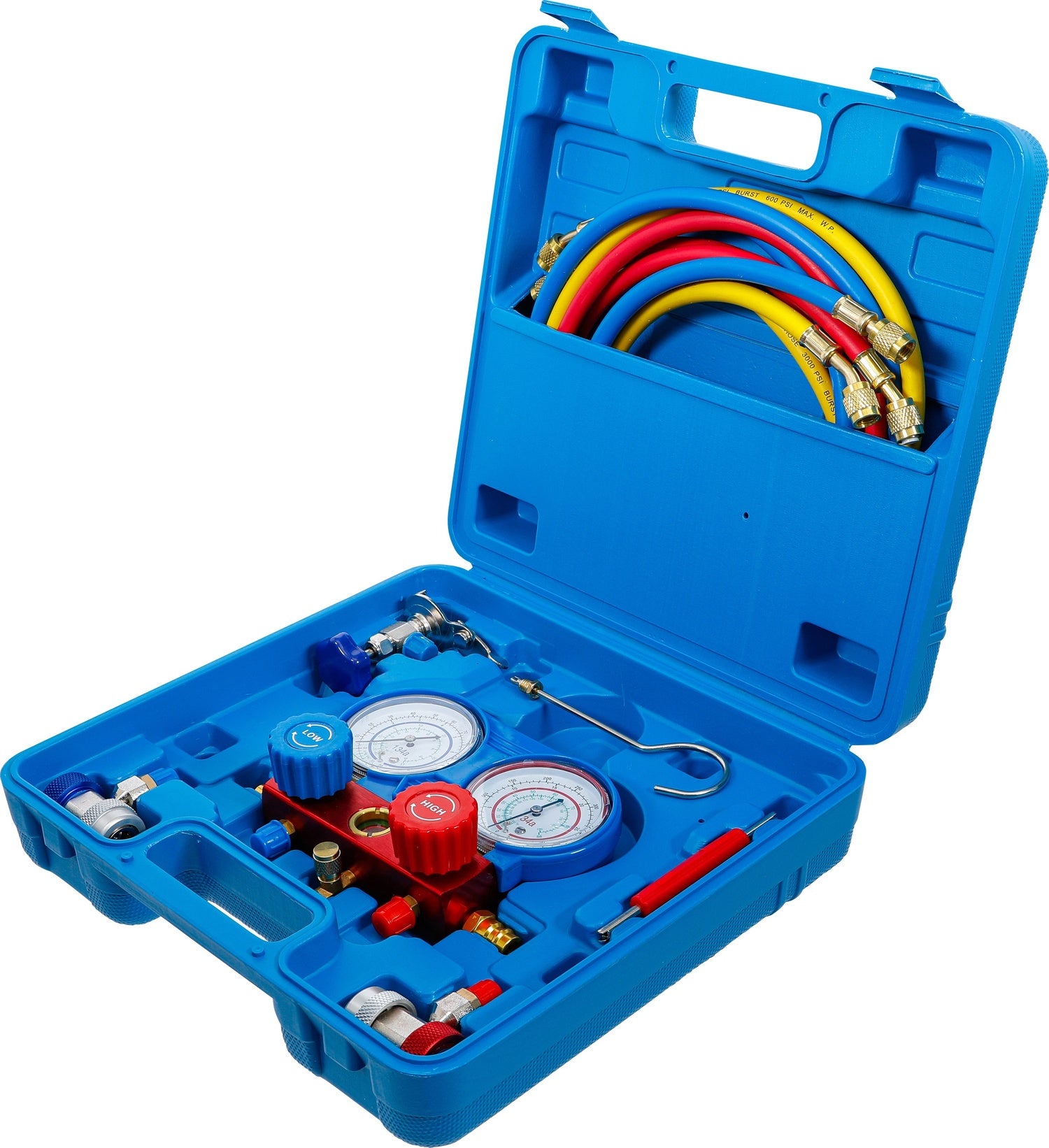 BGS 8425 Druckuhr Armatur für Klimaanlagenprüfung inkl. Schläuchen