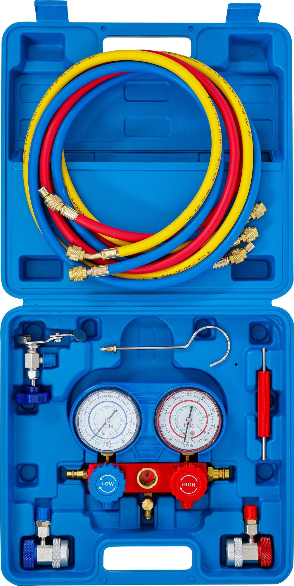 BGS 8425 Druckuhr Armatur für Klimaanlagenprüfung inkl. Schläuchen
