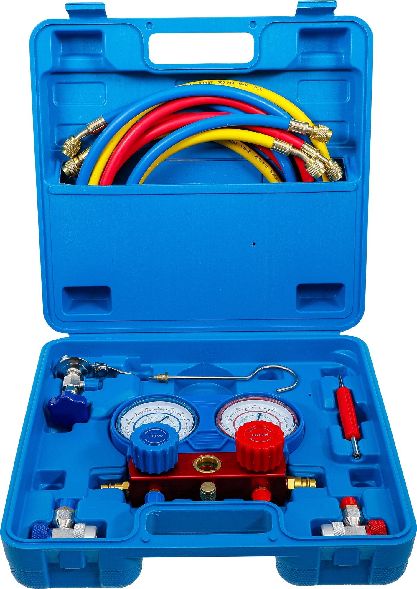 BGS 8425 Druckuhr Armatur für Klimaanlagenprüfung inkl. Schläuchen