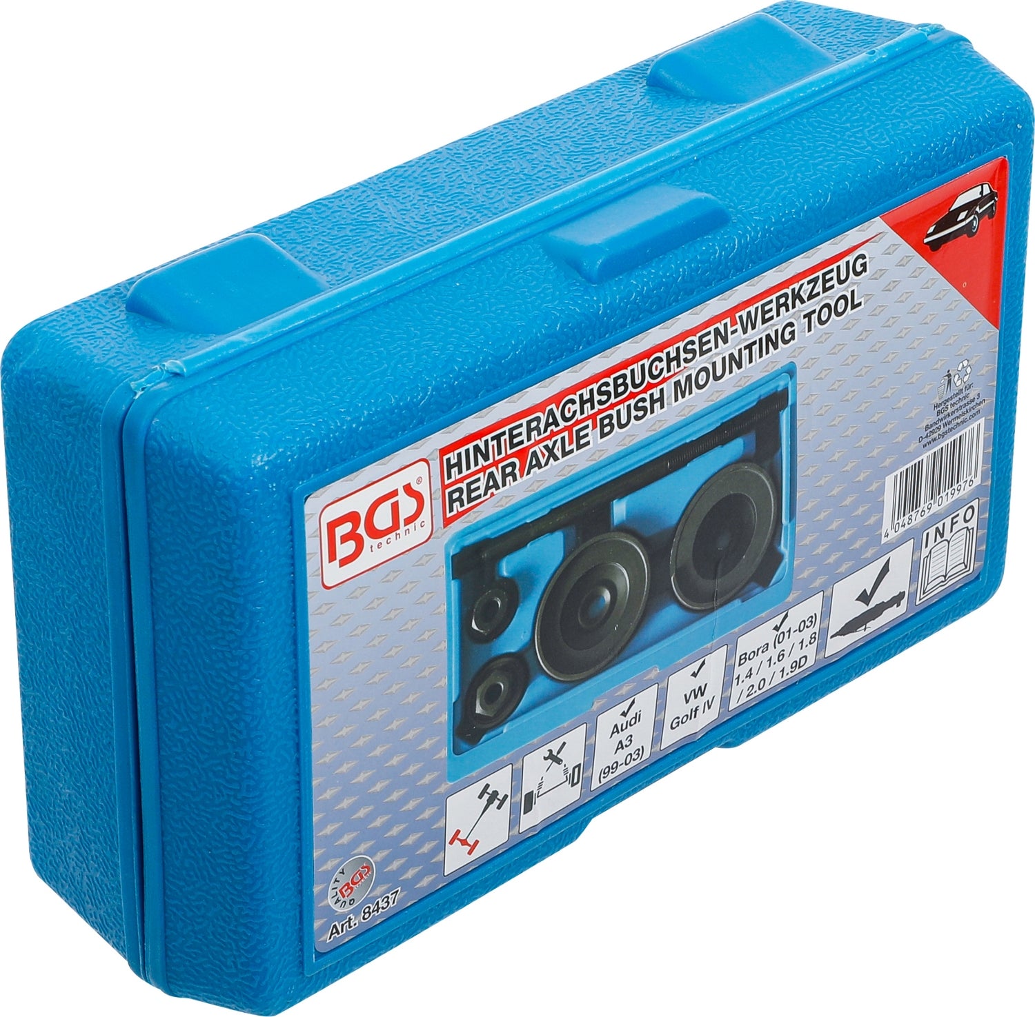 BGS 8437 Satz Werkzeug zur Montage der Hinterachsbuchsen für VW Golf Audi A3