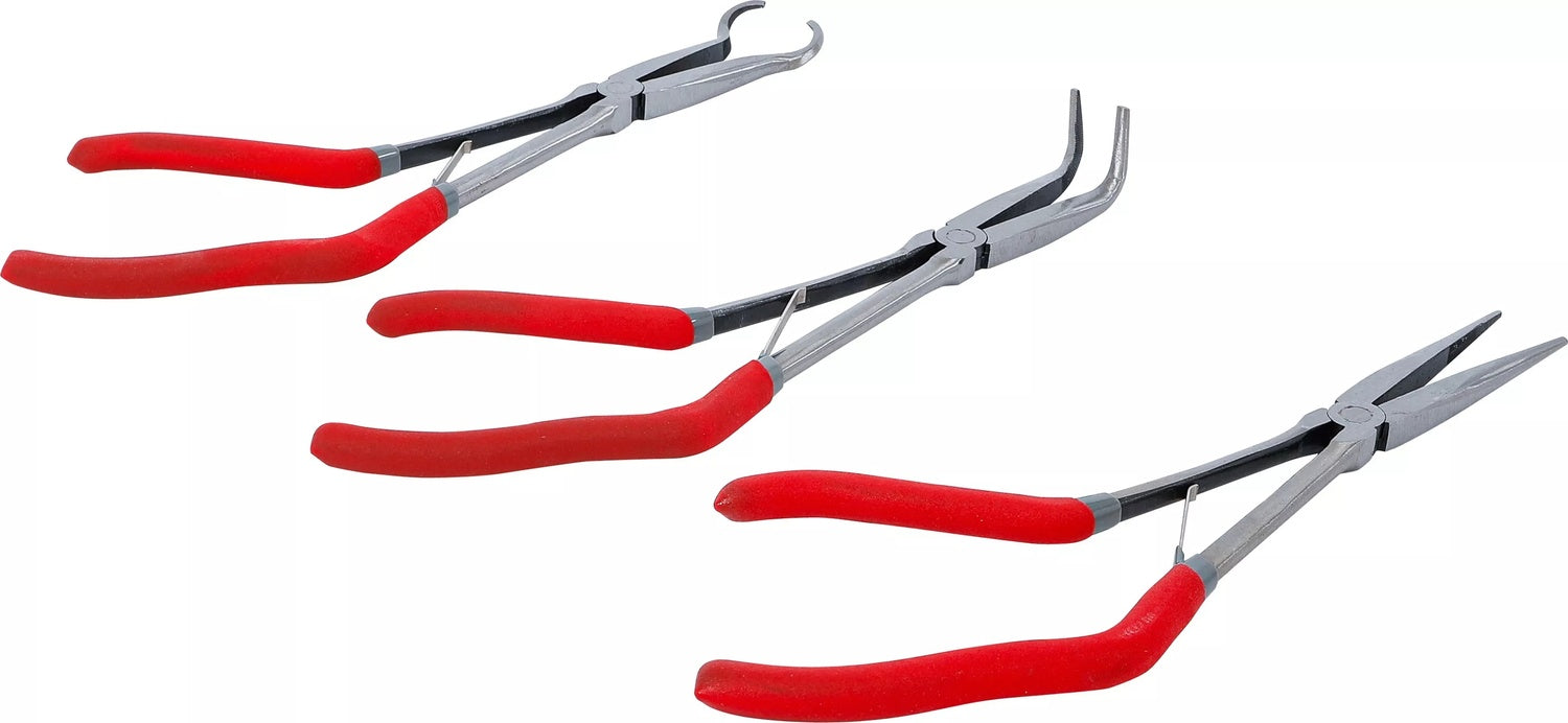 BGS DIY 84528 Satz Telefonzangen Langbeckzangen mit Pistolengriff Länge 275mm 3 teilig