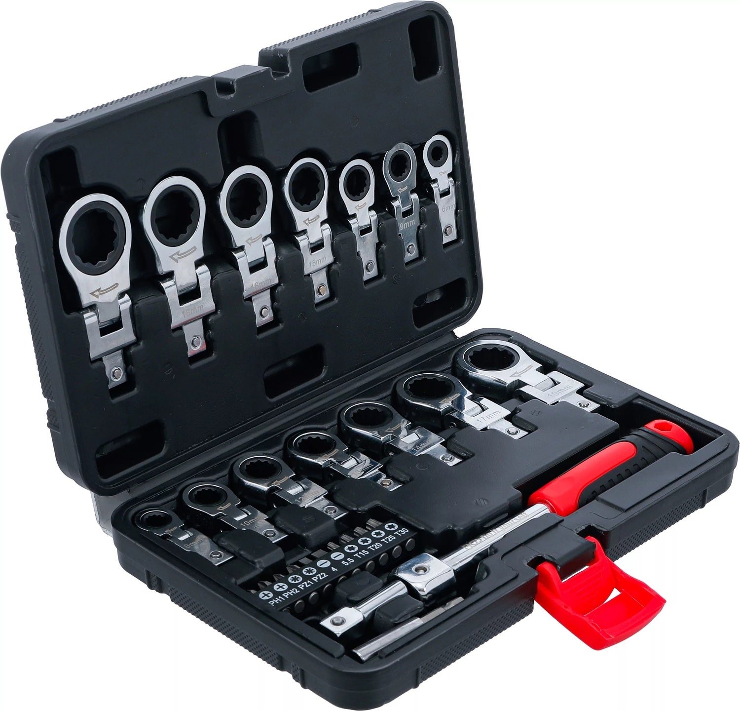 BGS DIY 84529 Satz Einsteck Ratschenringschlüssel Bitsatz 6-20mm 27 teilig