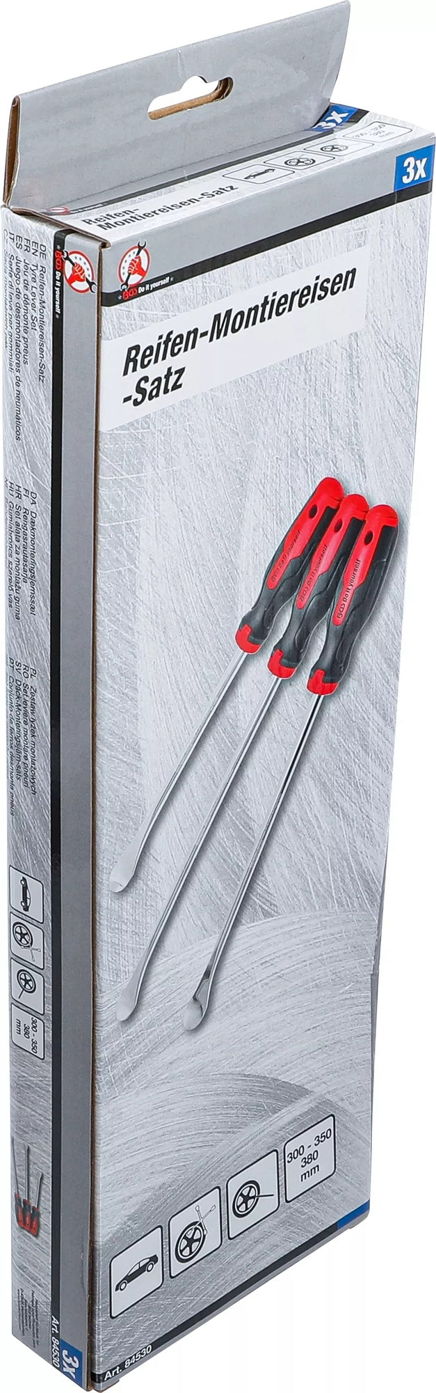 BGS DIY 84530 Satz Reifenmontiereisen Montierhebel 300 - 350 - 380mm 3 teilig