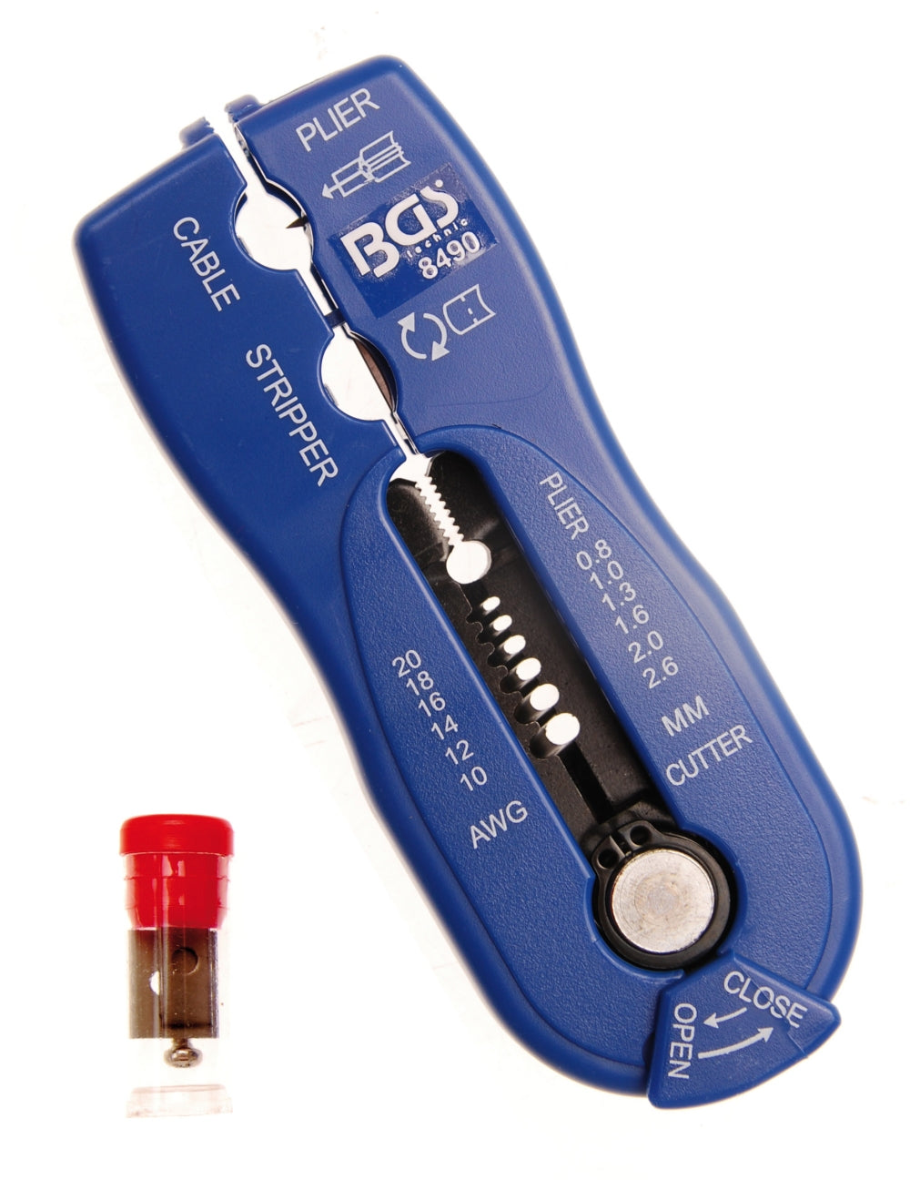 BGS 8490 Abisolierer für Draht & Kabel "2-IN-1" 0,8 - 2,6mm Länge 115mm