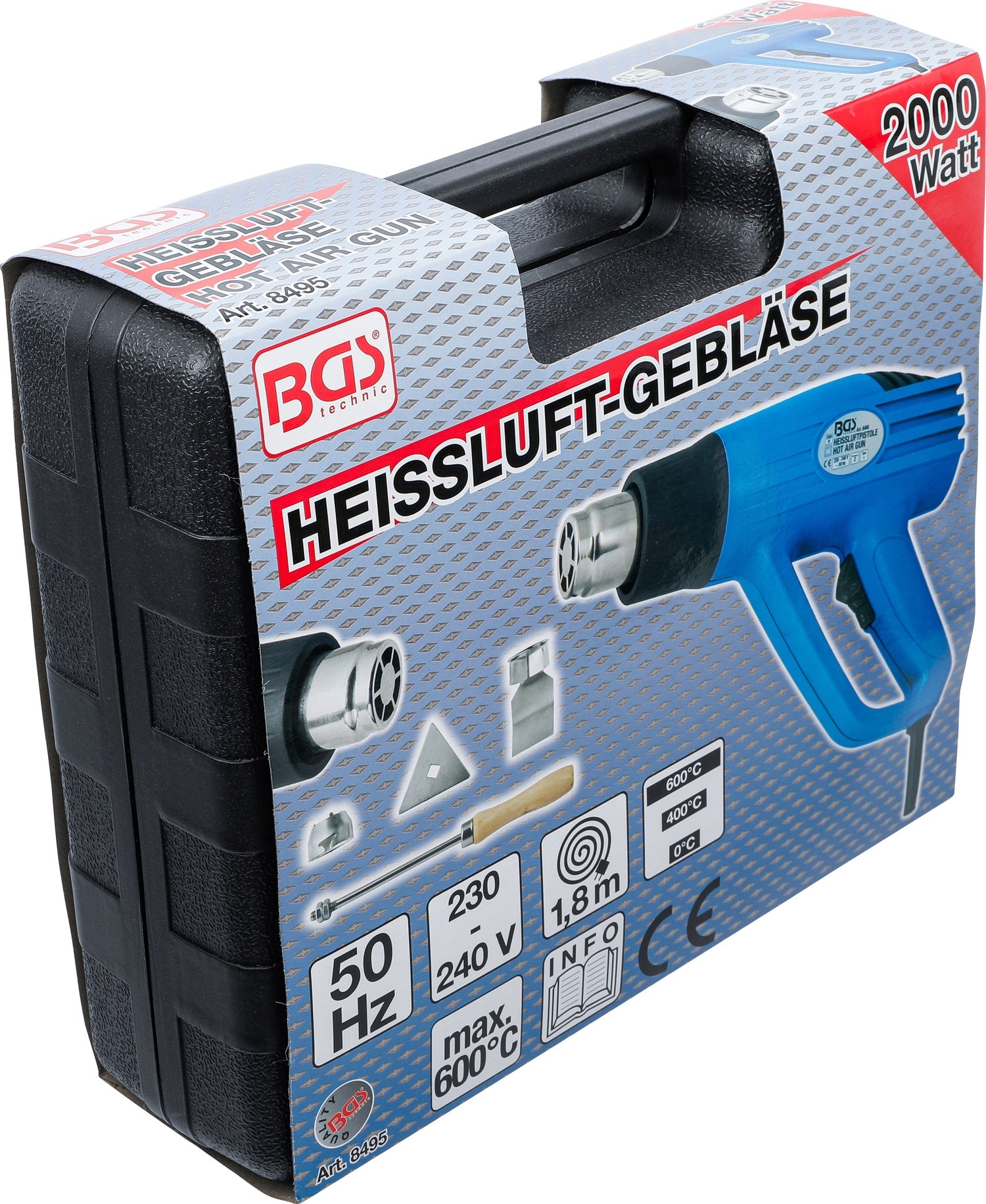 BGS 8495 Heißluft Gebläse Heißluftpistole Heißluftfön 2000 Watt