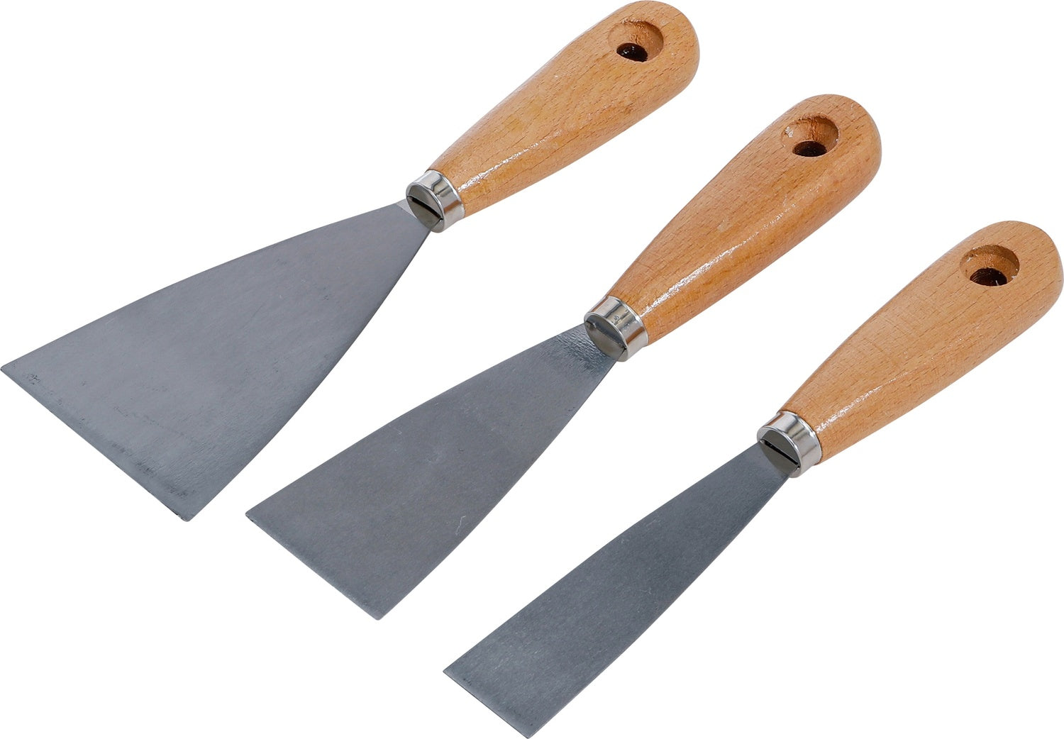 BGS DIY 85218 Satz Spachtel Holzgriff 30mm 50mm 80mm 3 teilig