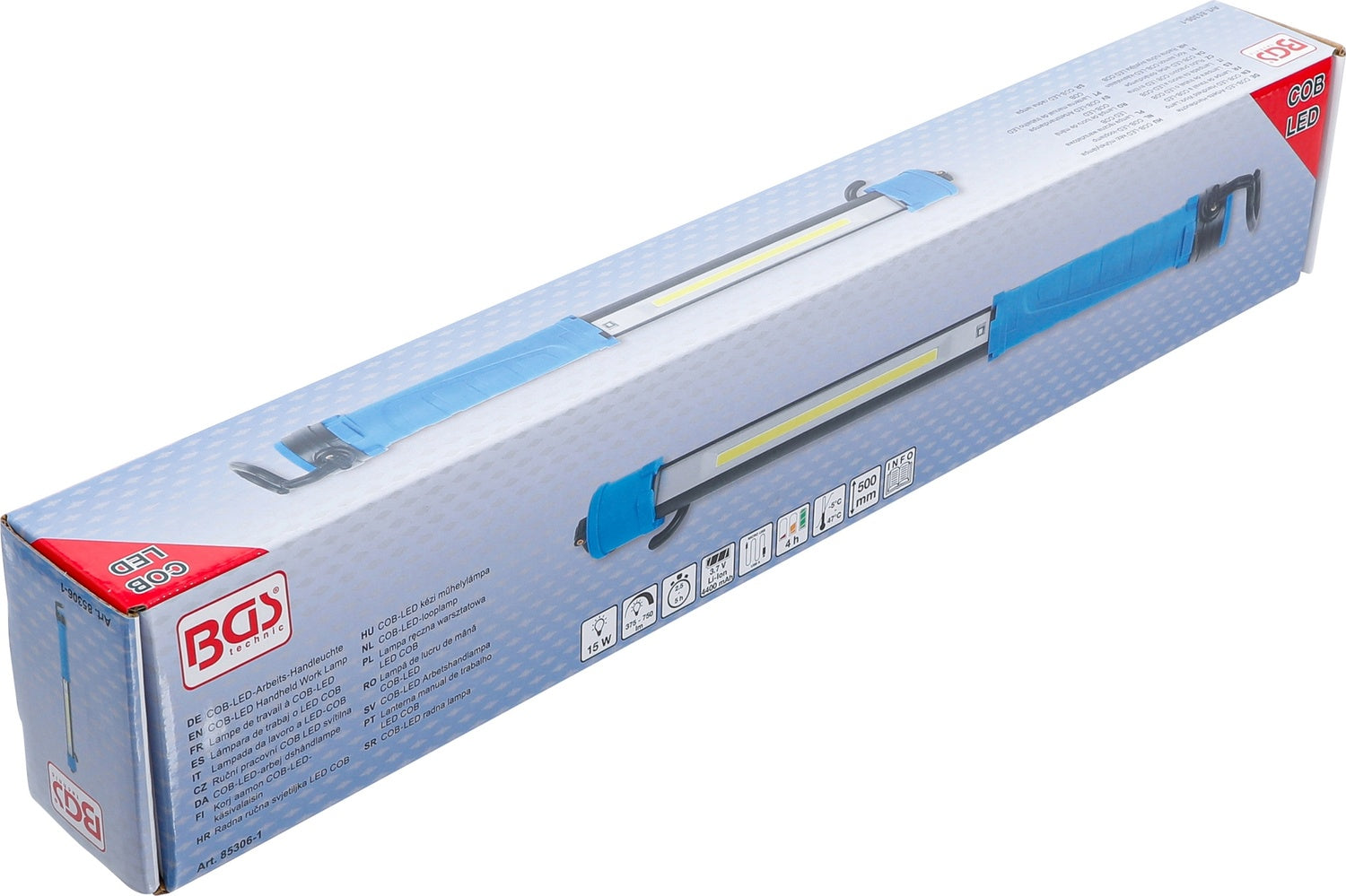 BGS 85306-1 COB LED Arbeitsleuchte Handleuchte mit Haken für Artikel 85306