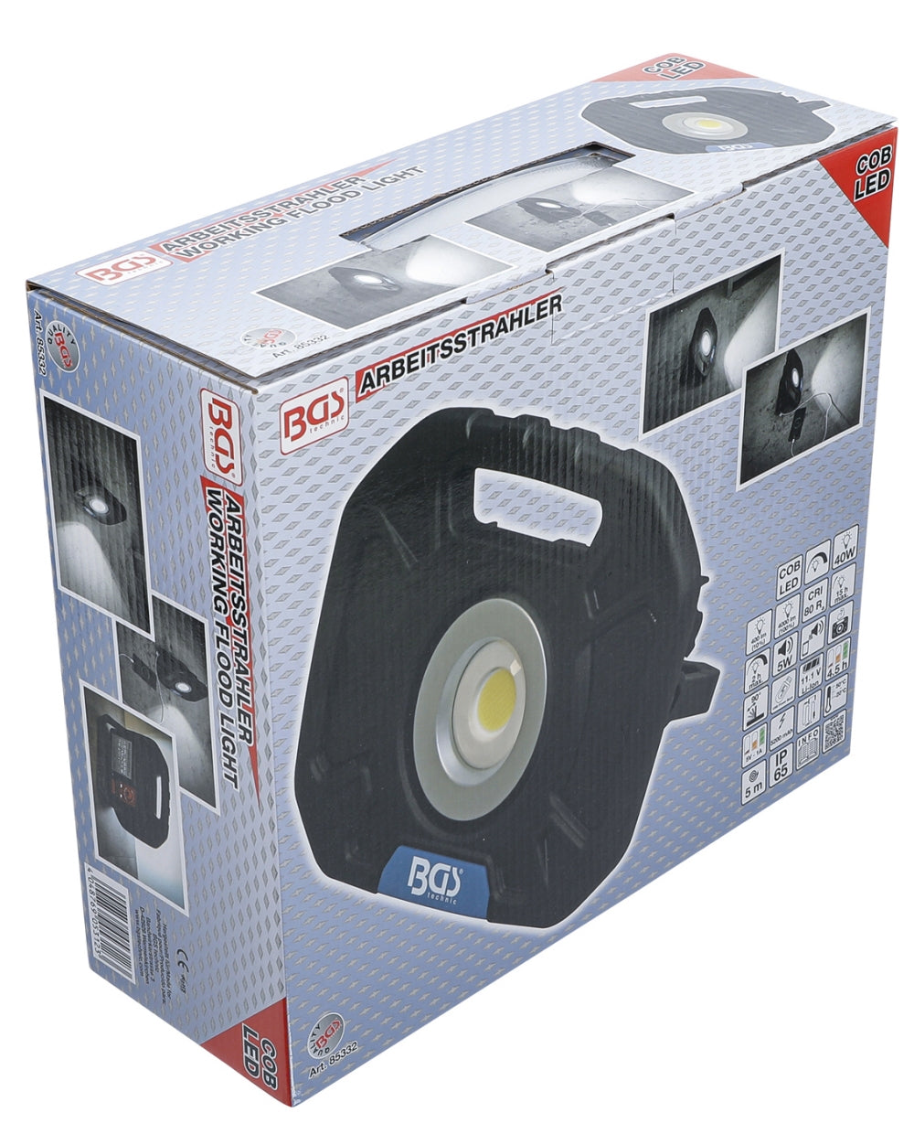 BGS 85332 COB-LED Arbeitsstrahler 40W mit integrierten Lautsprechern