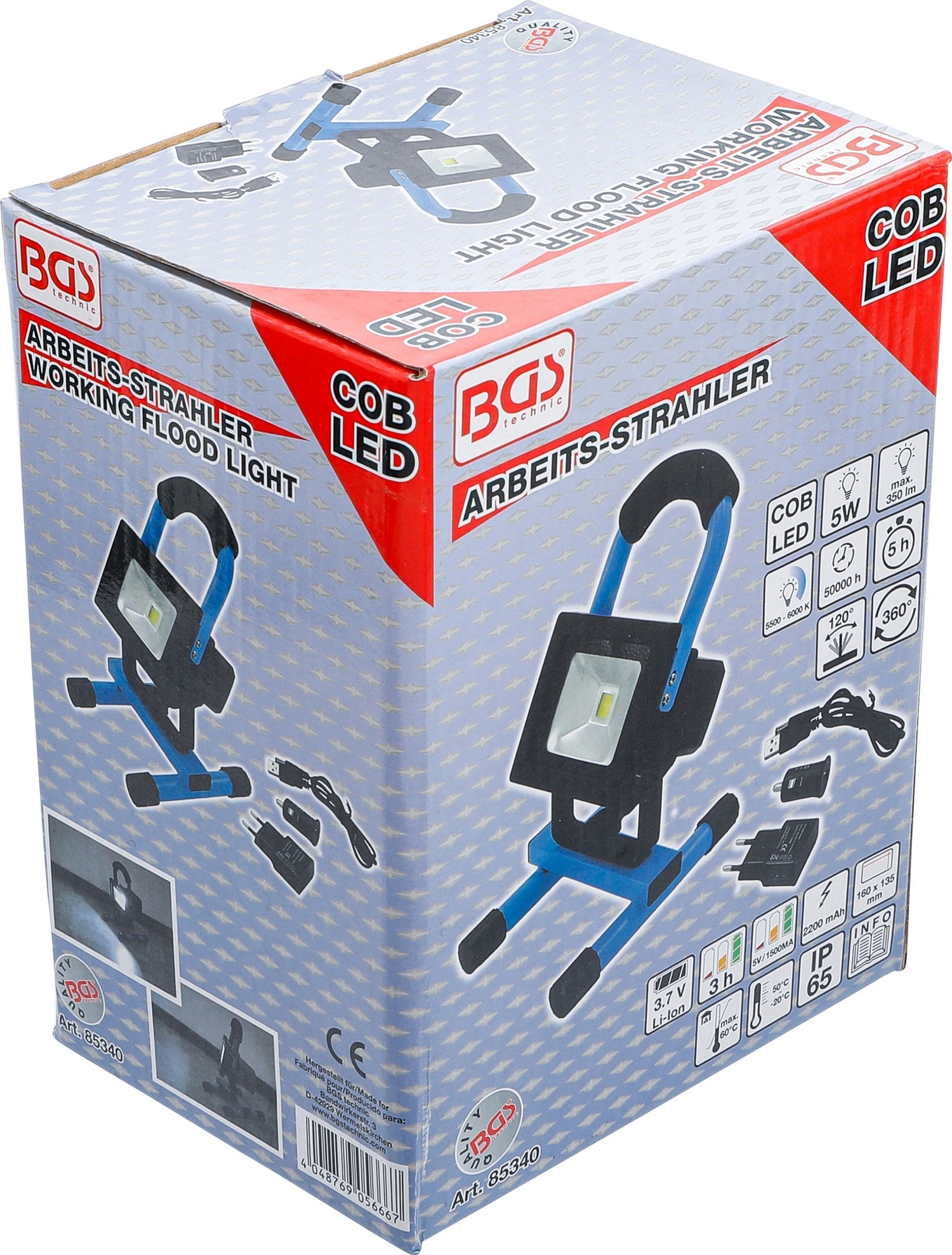 BGS 85340 Akku Arbeitsstrahler COB-LED 5 Watt energiesparend
