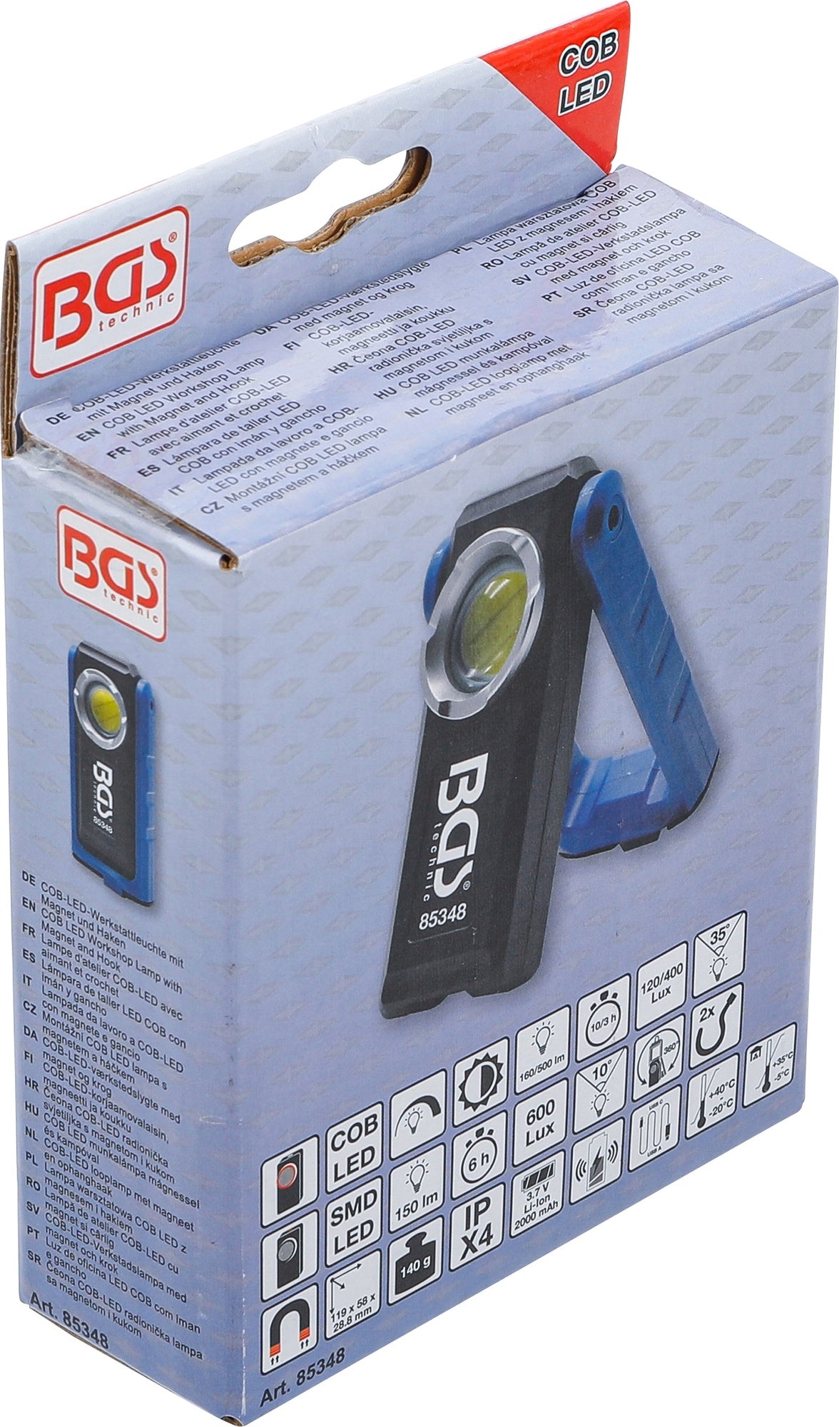 BGS 85348 COB LED Arbeitsleuchte klappbar mit induktiver Ladefunktion Magnet Haken