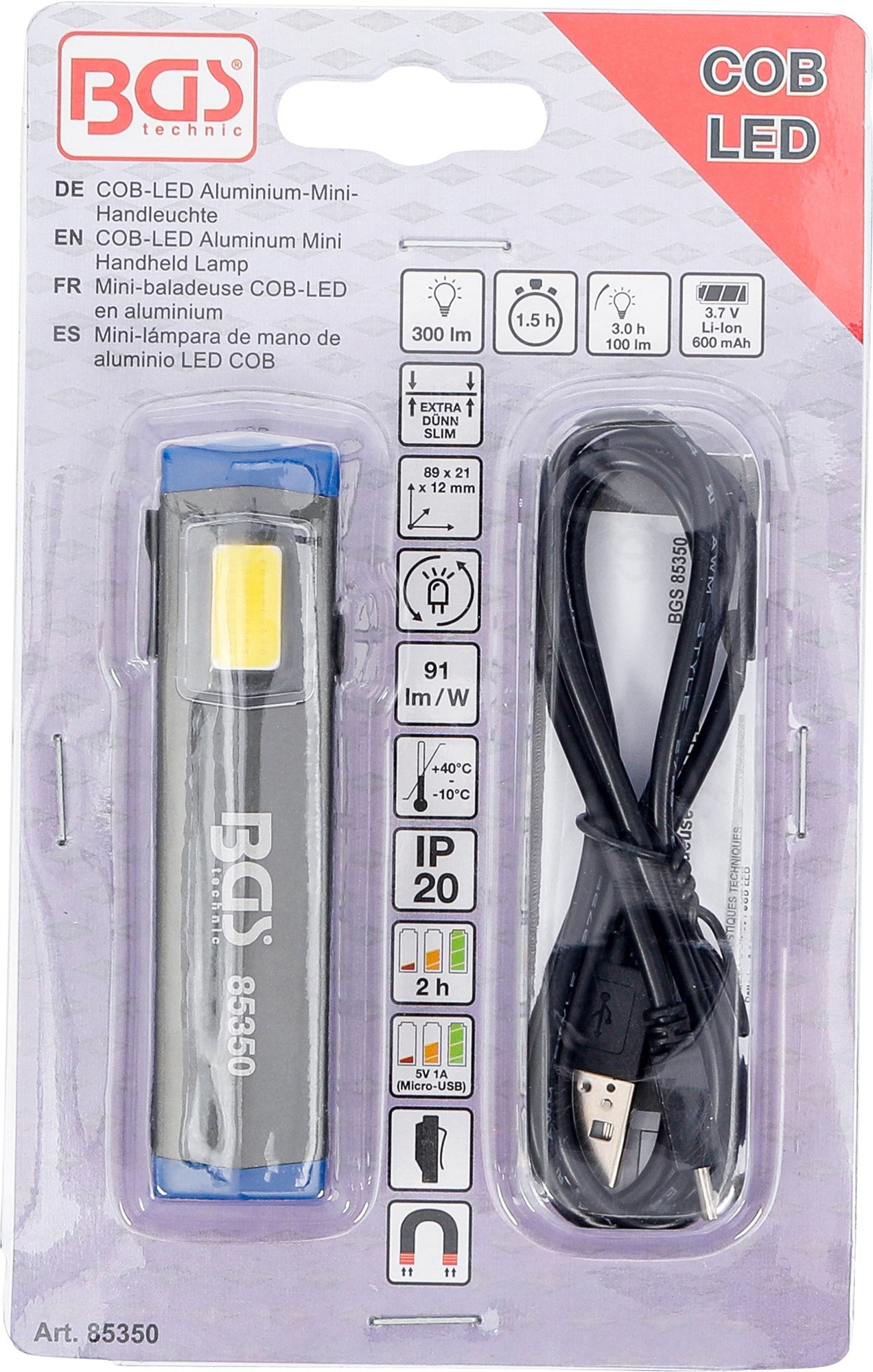 BGS 85350 COB LED Aluminium Mini Handleuchte