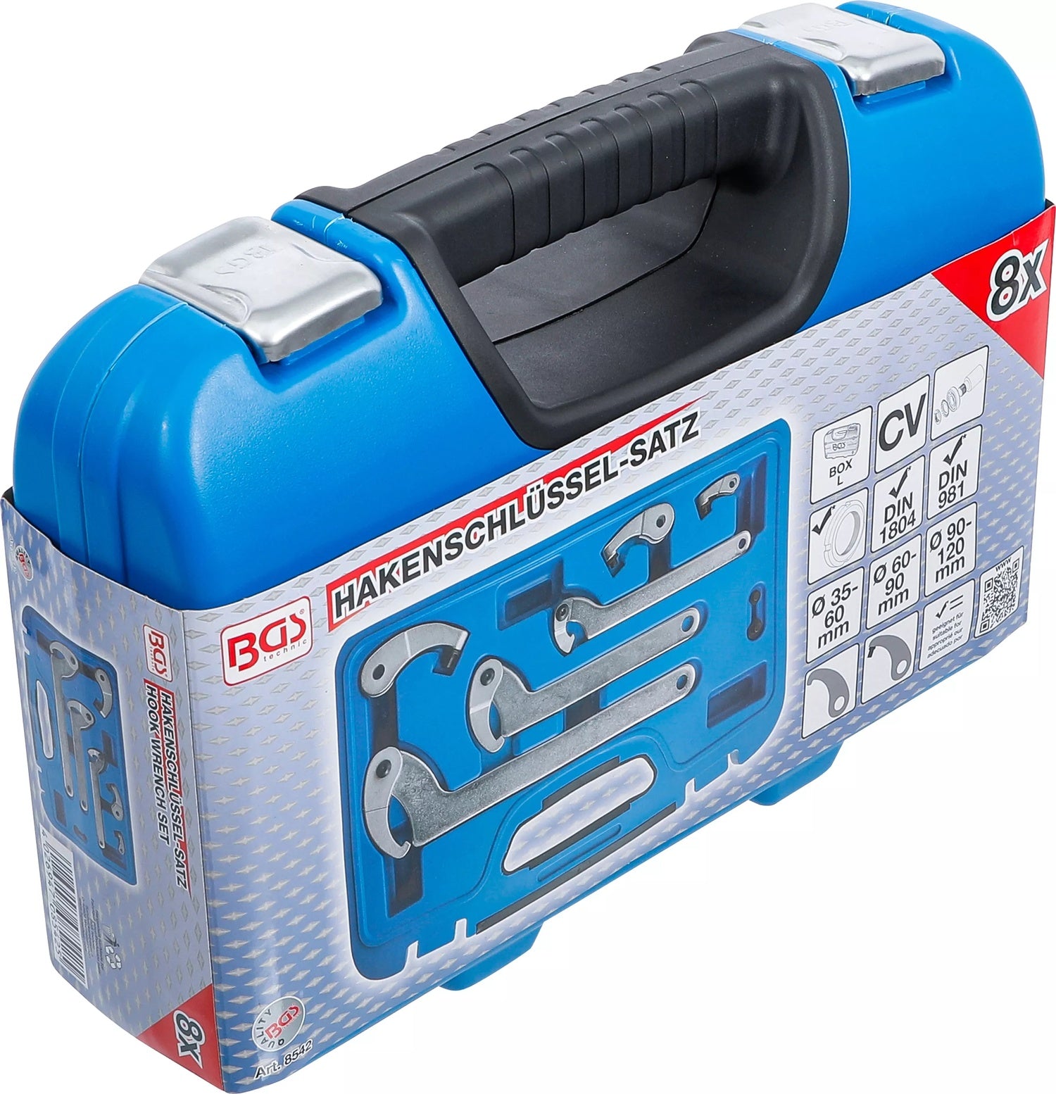 BGS 8542 Satz Hakenschlüssel 35 - 120mm 8 teilig