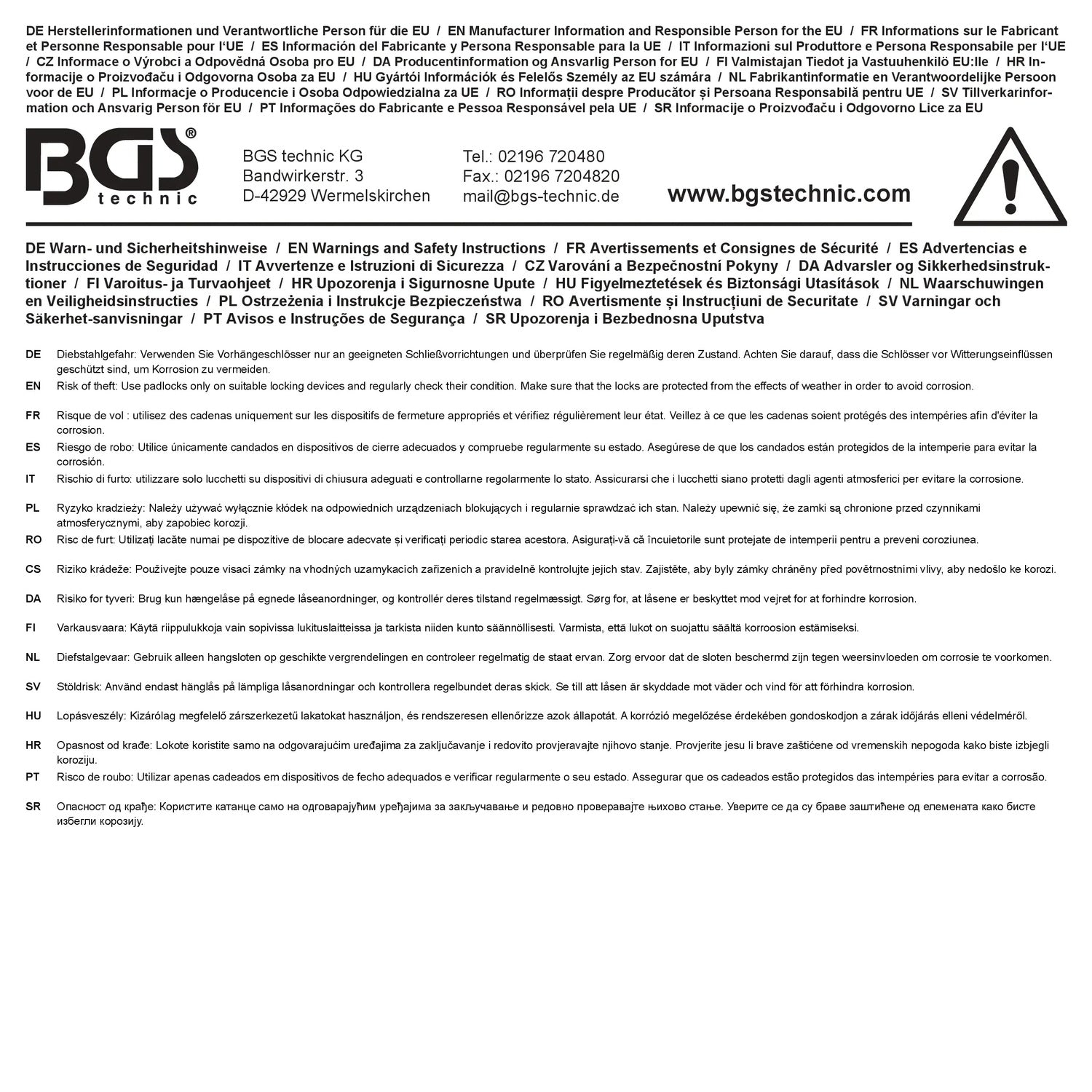 BGS DIY 85809 Satz Zahlen Gepäckschlösser 2 teilig