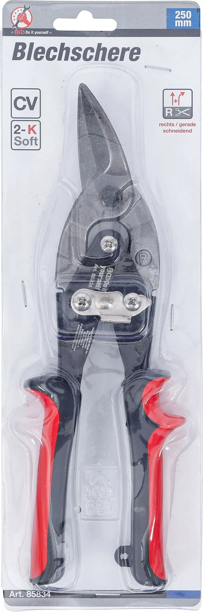 BGS DIY 85834 Blechschere rechts gerade schneidend Länge 250mm