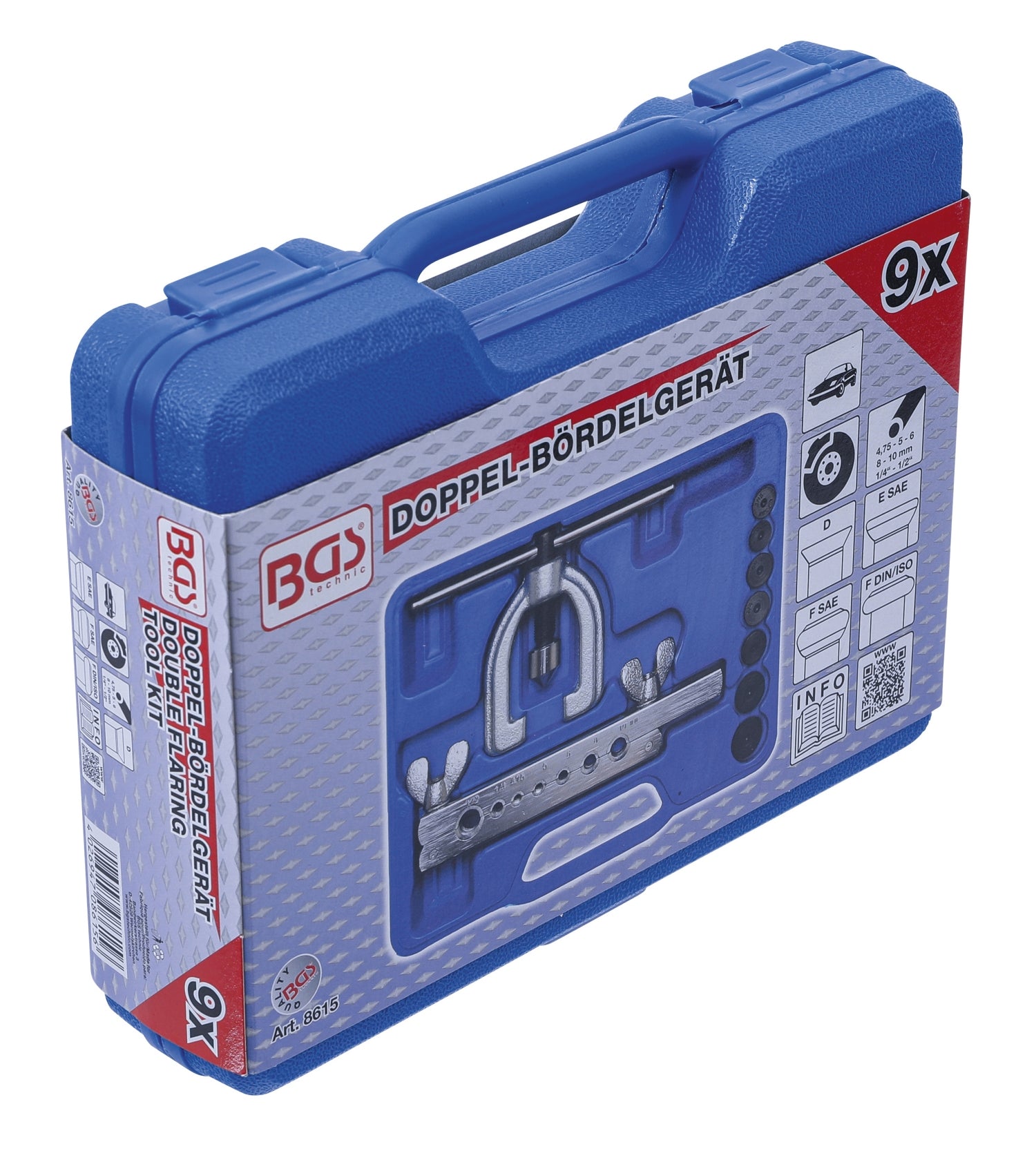 BGS 8615 Doppel Bördelgerät für Bremsleitungen 9 teilig