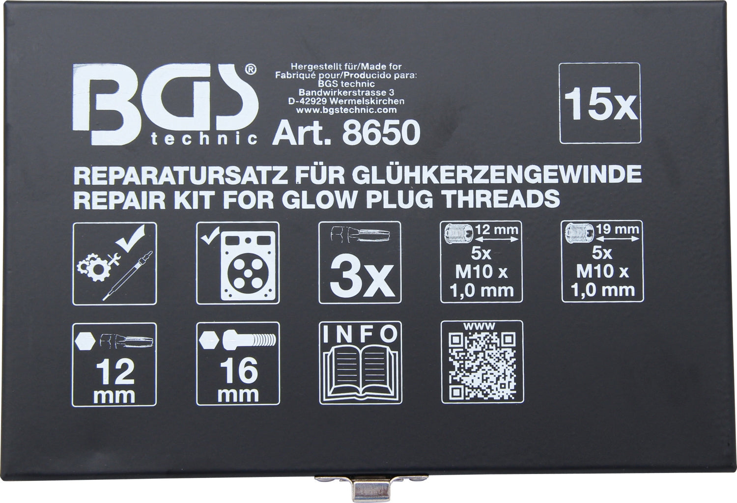 BGS 8650 Satz Reparaturwerkzeug für Glühkerzengewinde M10 x 1,0mm