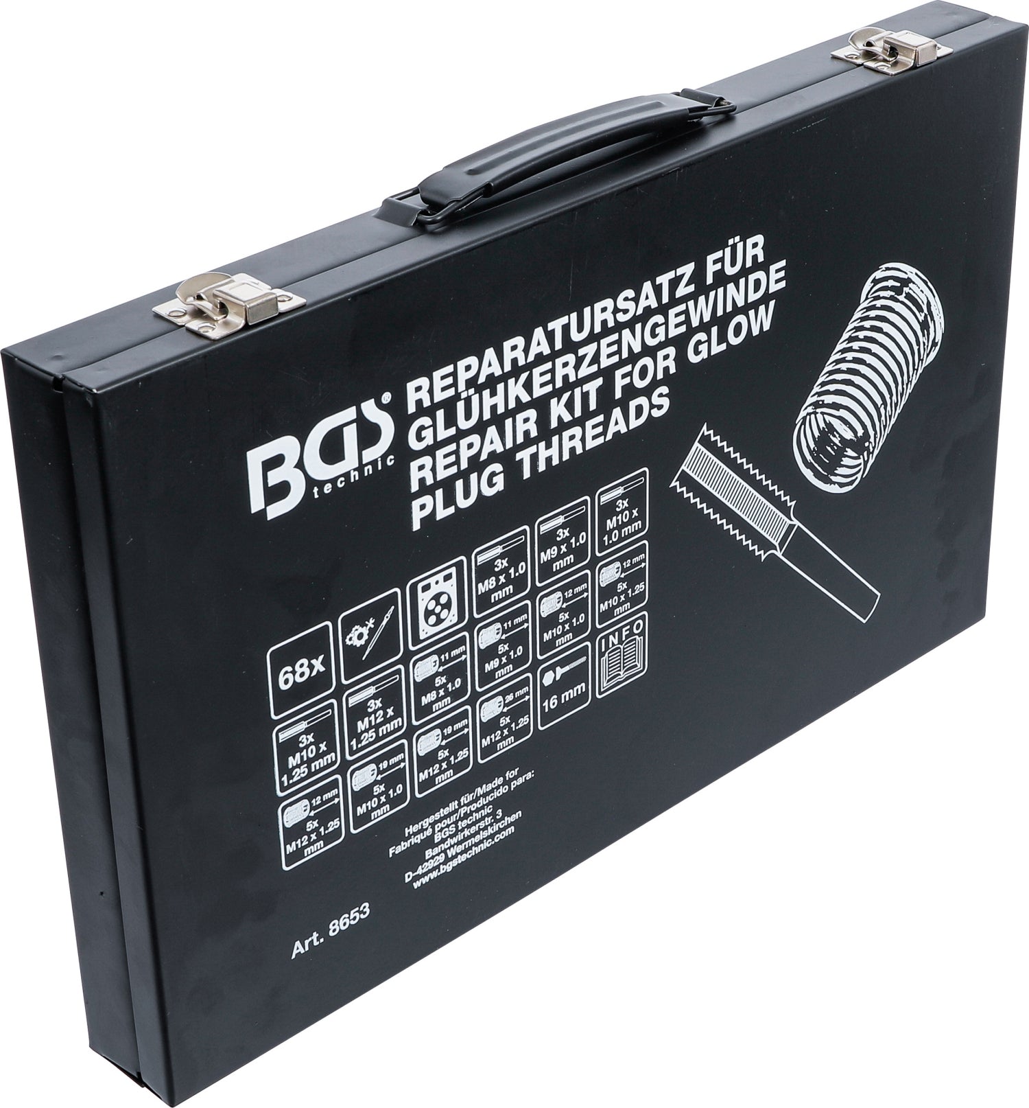 BGS 8653 Reparatursatz für Glühkerzengewinde M8 M9 M10 M12