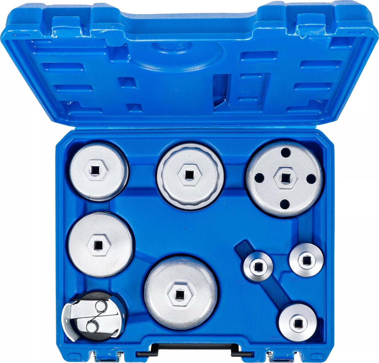 BGS 8667 Satz Ölfilterschlüssel Ölfilterkappen Ø 27-88,8mm 9 teilig im Koffer