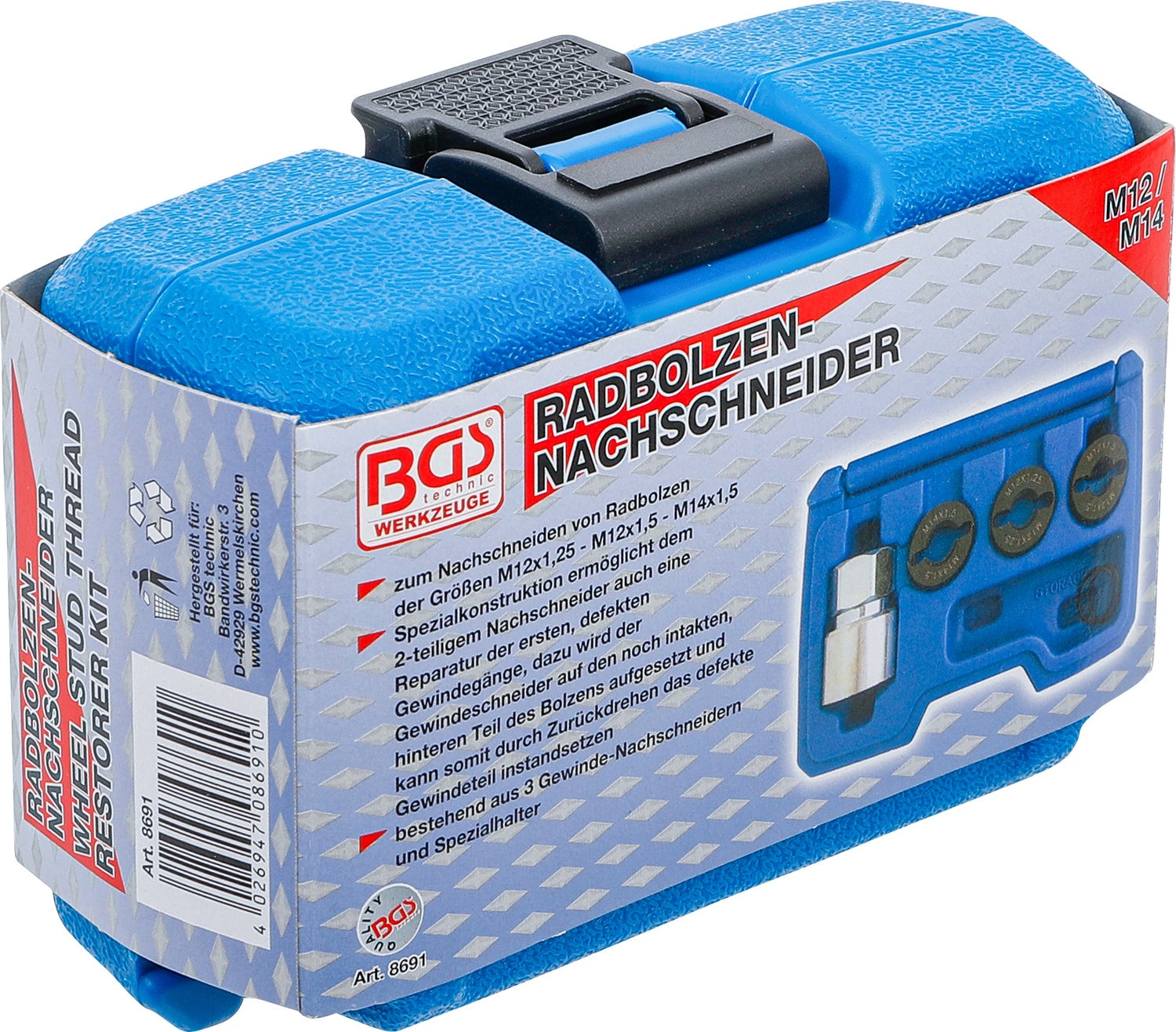 BGS 8691 Satz Nachschneider für Radbolzen M12, M14