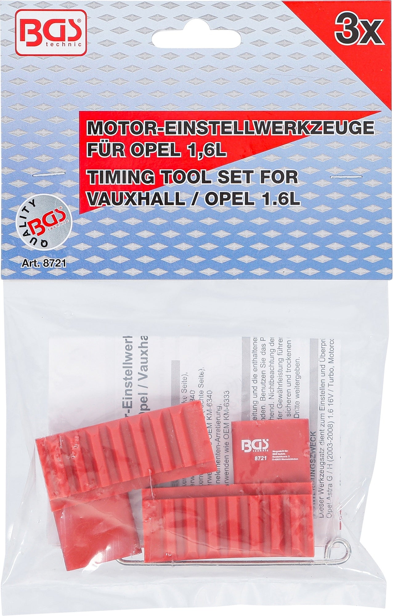 BGS 8721 Arretierwerkzeug Nockenwellen Opel 1.6L 1.8L