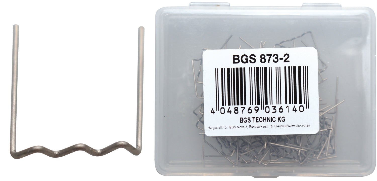 BGS 873-2 Reparatur Klammern U-Form Ø0,8mm 100 Stück für Kunststoffreparatur